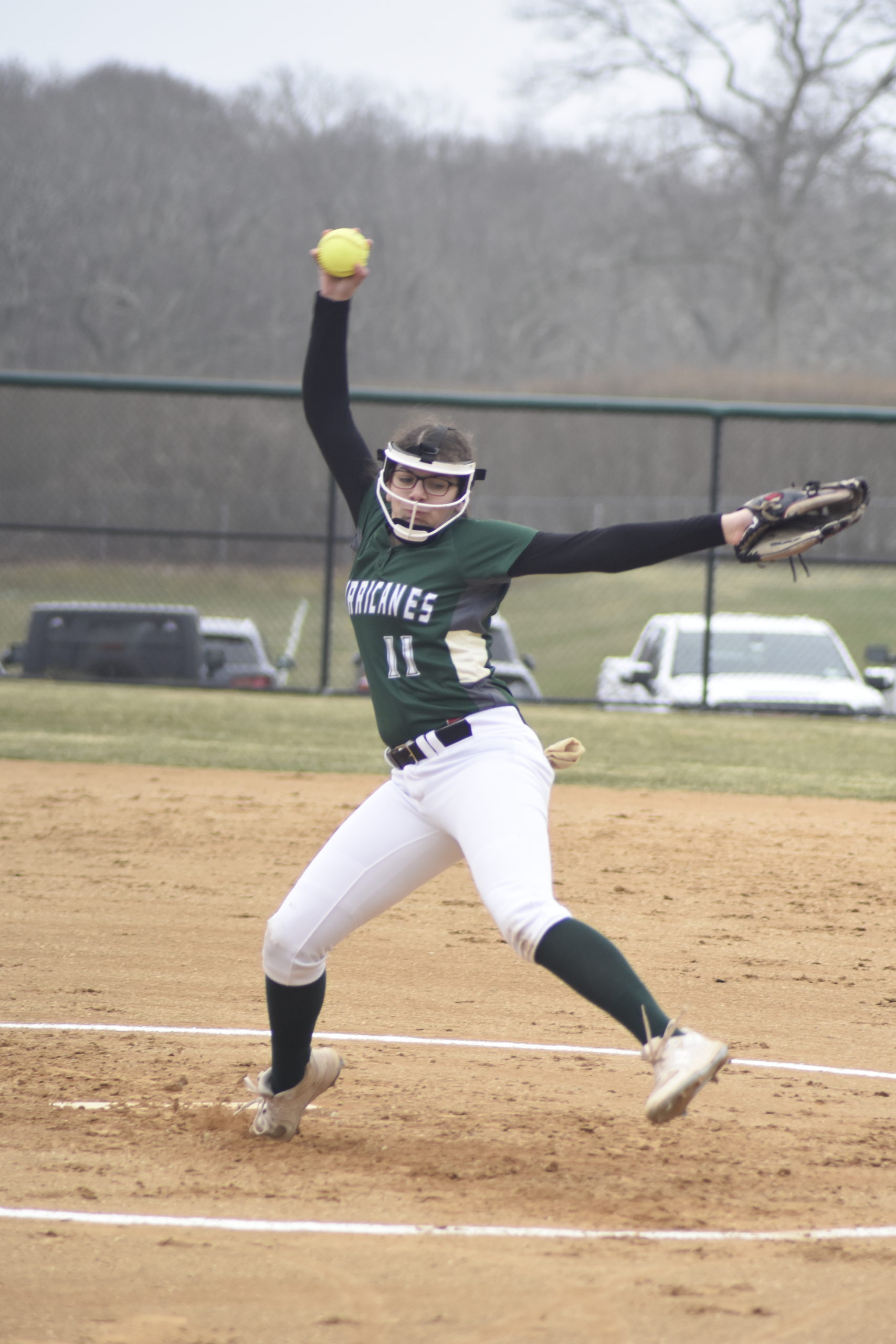 Westhampton Beach eighth-grader Addison Celi started in the circle on Thursday, March 31, against East Hampton.    DREW BUDD