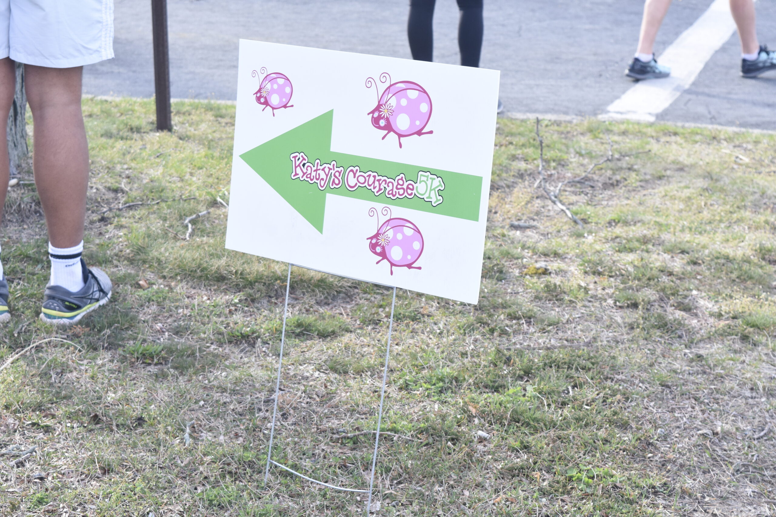 A sign directing participants.   DREW BUDD