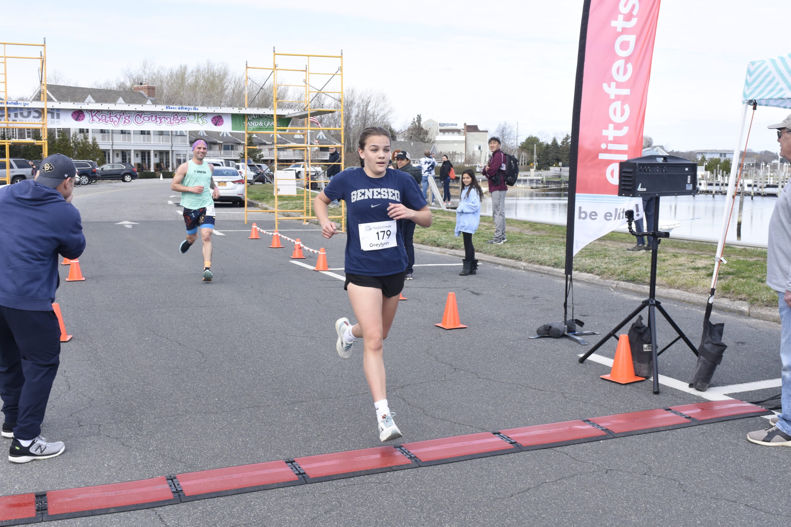 Greylynn Guyer of Sag Harbor was the second female to cross the finish line.   DREW BUDD
