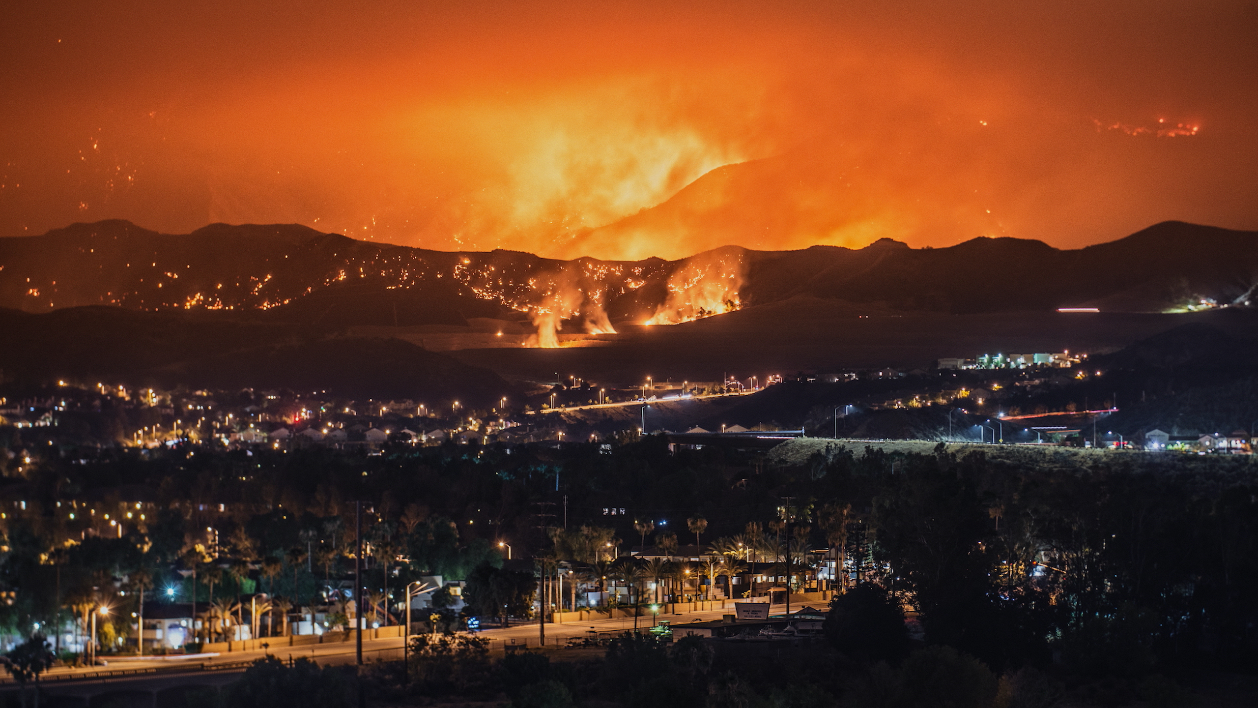 A raging wildfire in California, a film still from Lucy Walker's documentary “Bring Your Own Brigade.”