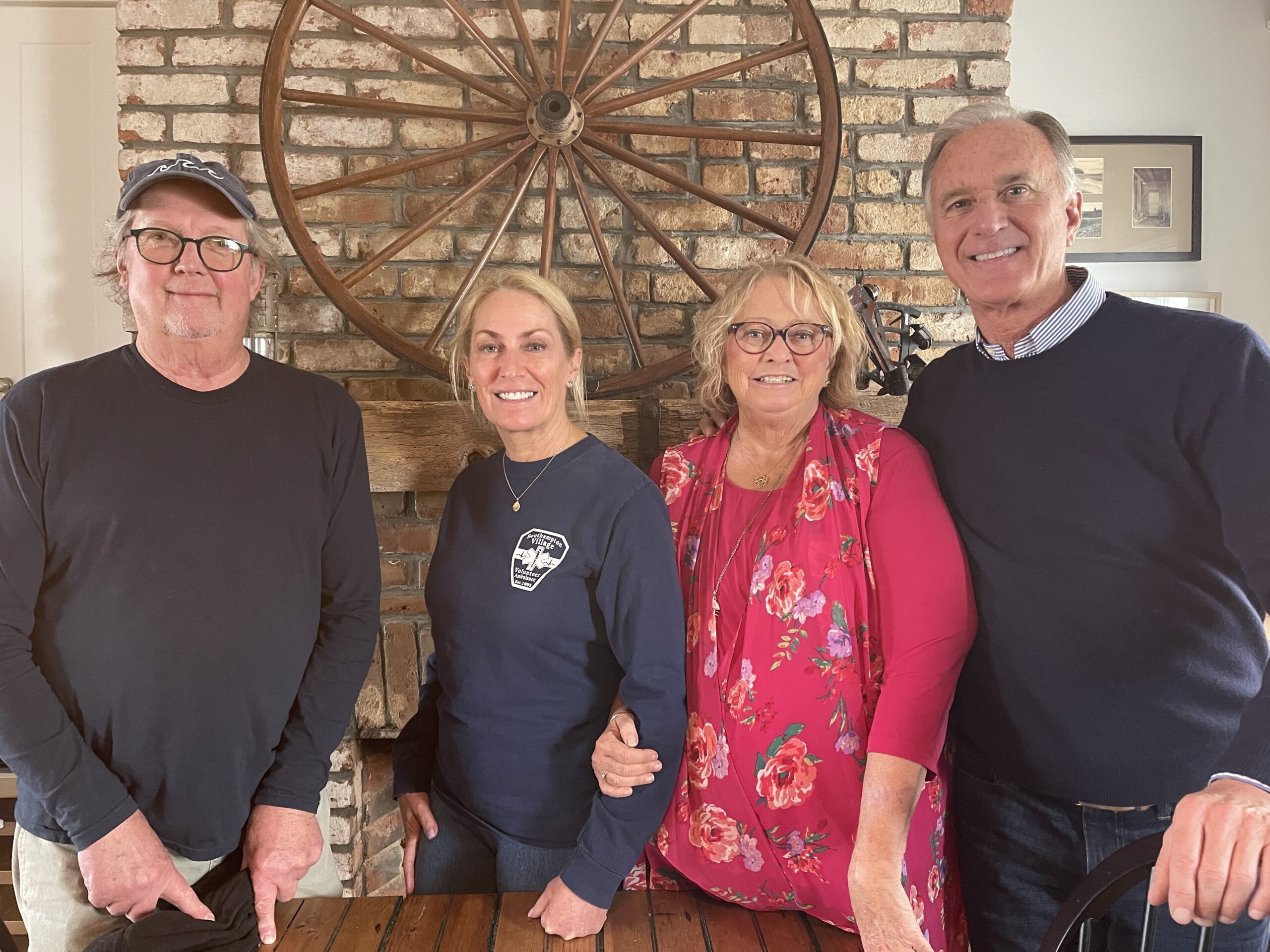 Bill Becker, Stacy Quarty, Susie Roden and Joe Gaviola in the Montauk Point Lighthouse Keeper's Quarters. The group are four of several volunteers making the inaugural 