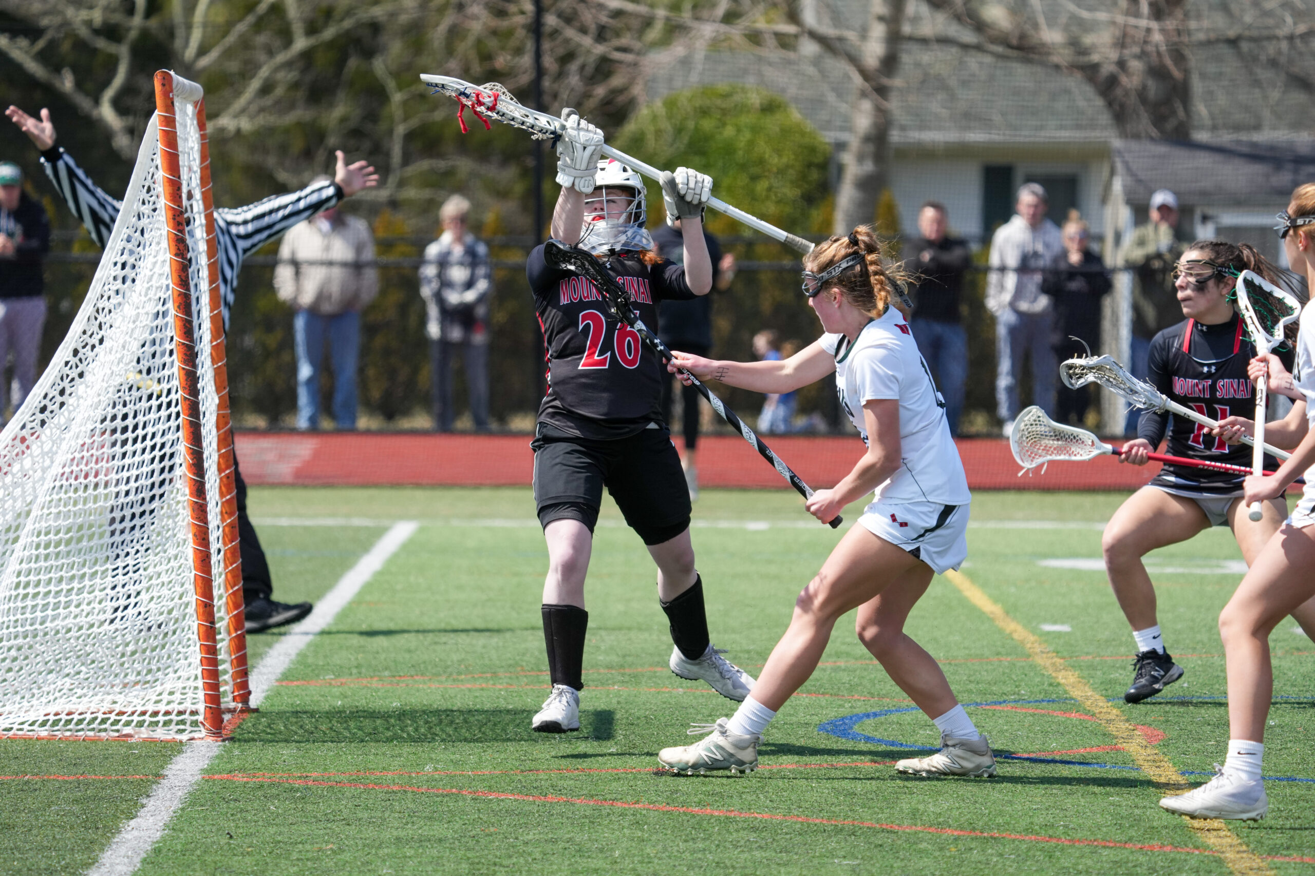 Senior attack Lily Berchin kocks the game-winning goal in off a bounce. RON ESPOSITO