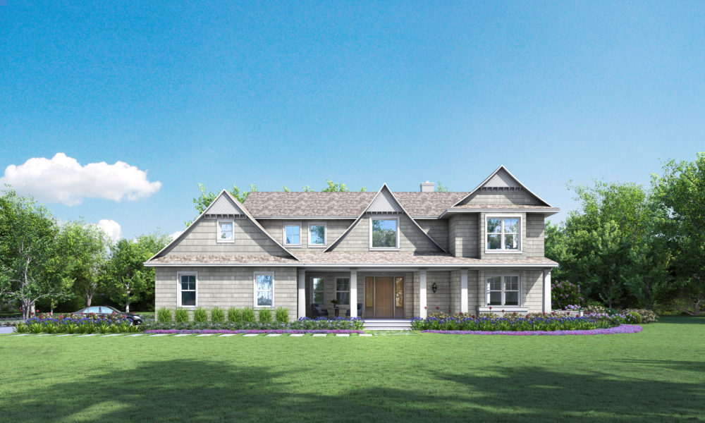 A rendering of the Beacon model, planned for Country Pointe Estates in Westhampton Beach. COURTESY BEECHWOOD HOMES