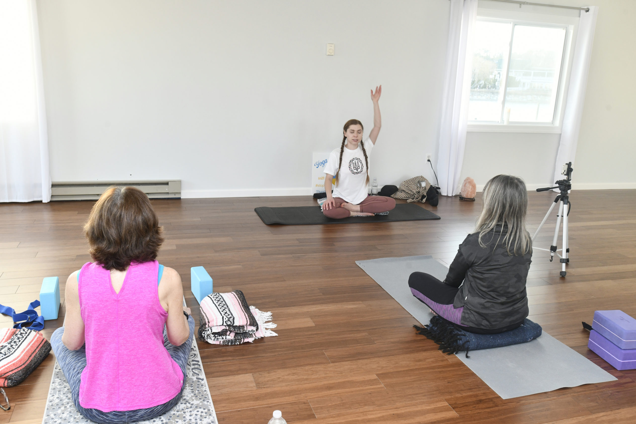 Dariia Protsiuk teaches a class at The Yoga House in Hampton Bays.  DANA SHAW