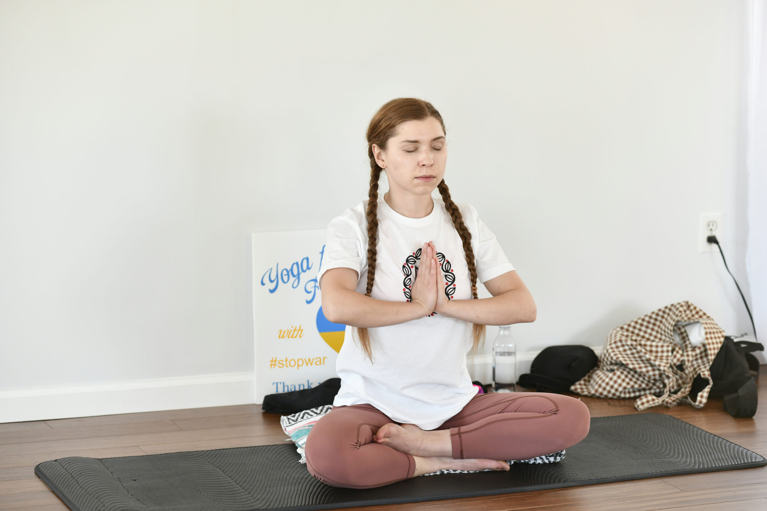 Dariia Protsiuk teaches a class at The Yoga House in Hampton Bays.  DANA SHAW