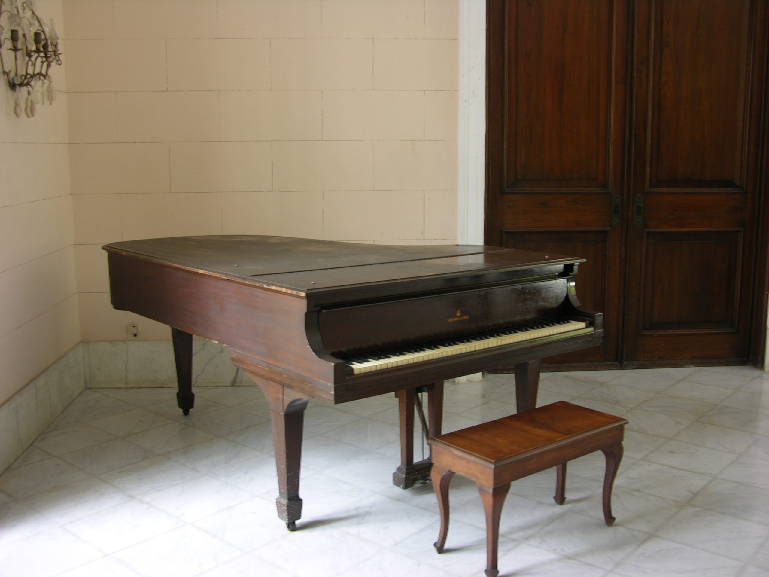 The Steinway piano in Cuba that once belonged to Adelaide Mestre's late father, Luis Enrique Mestre. COURTESY ADELAIDE MESTRE