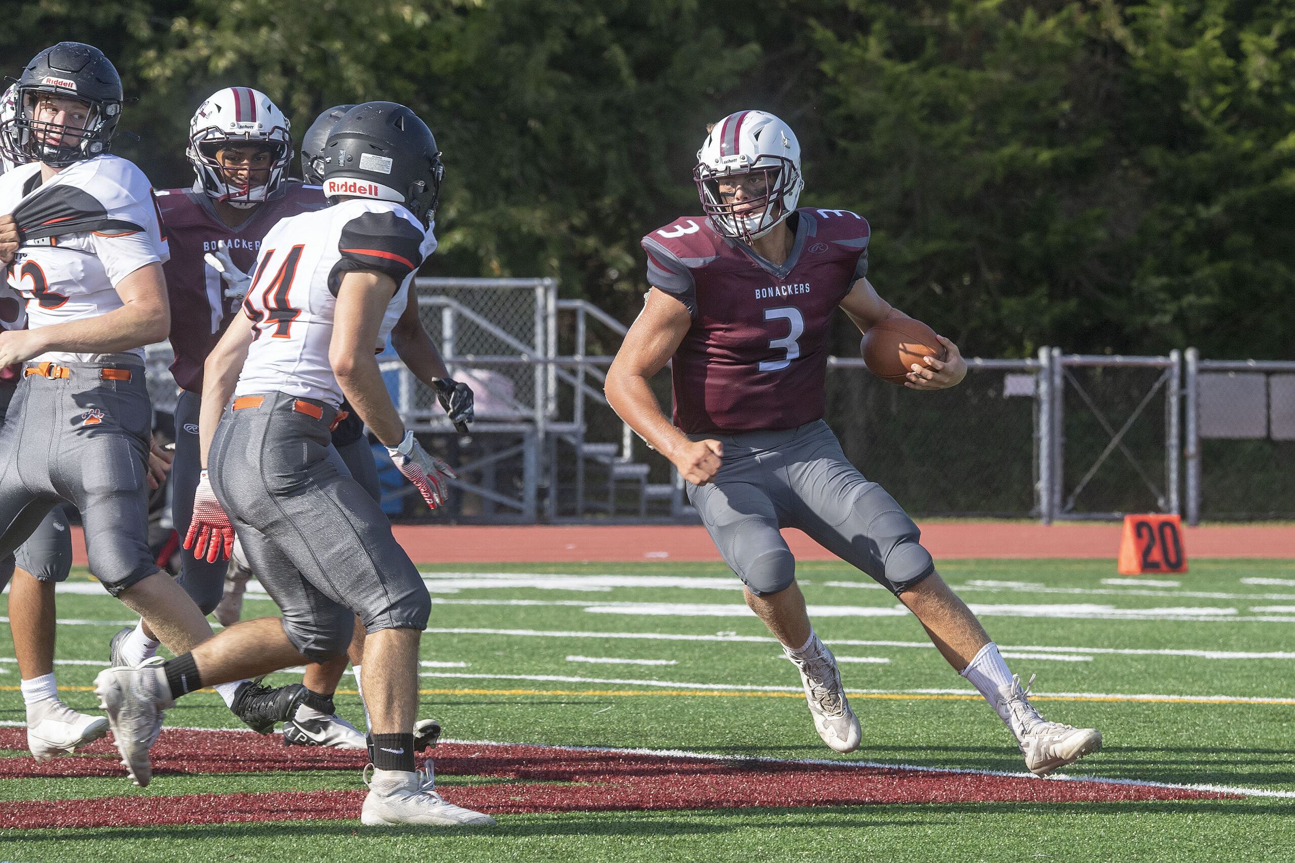 After going 2-6 this past season in Division IV, the East Hampton/Pierson/Bridgehampton football team is going to make the leap to Division III this fall.    MICHAEL HELLER