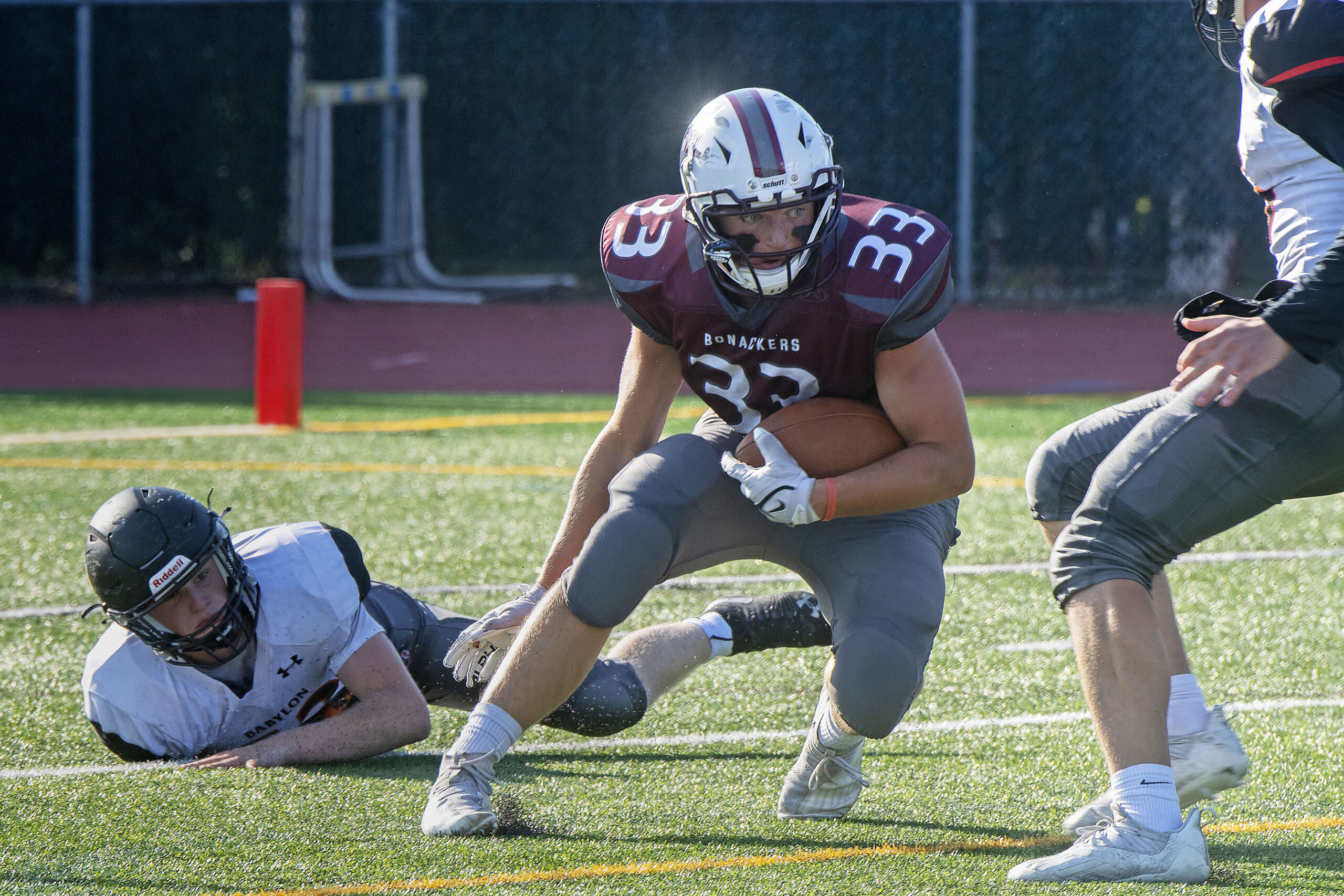 After going 2-6 this past season in Division IV, the East Hampton/Pierson/Bridgehampton football team is going to make the leap to Division III this fall.    MICHAEL HELLER