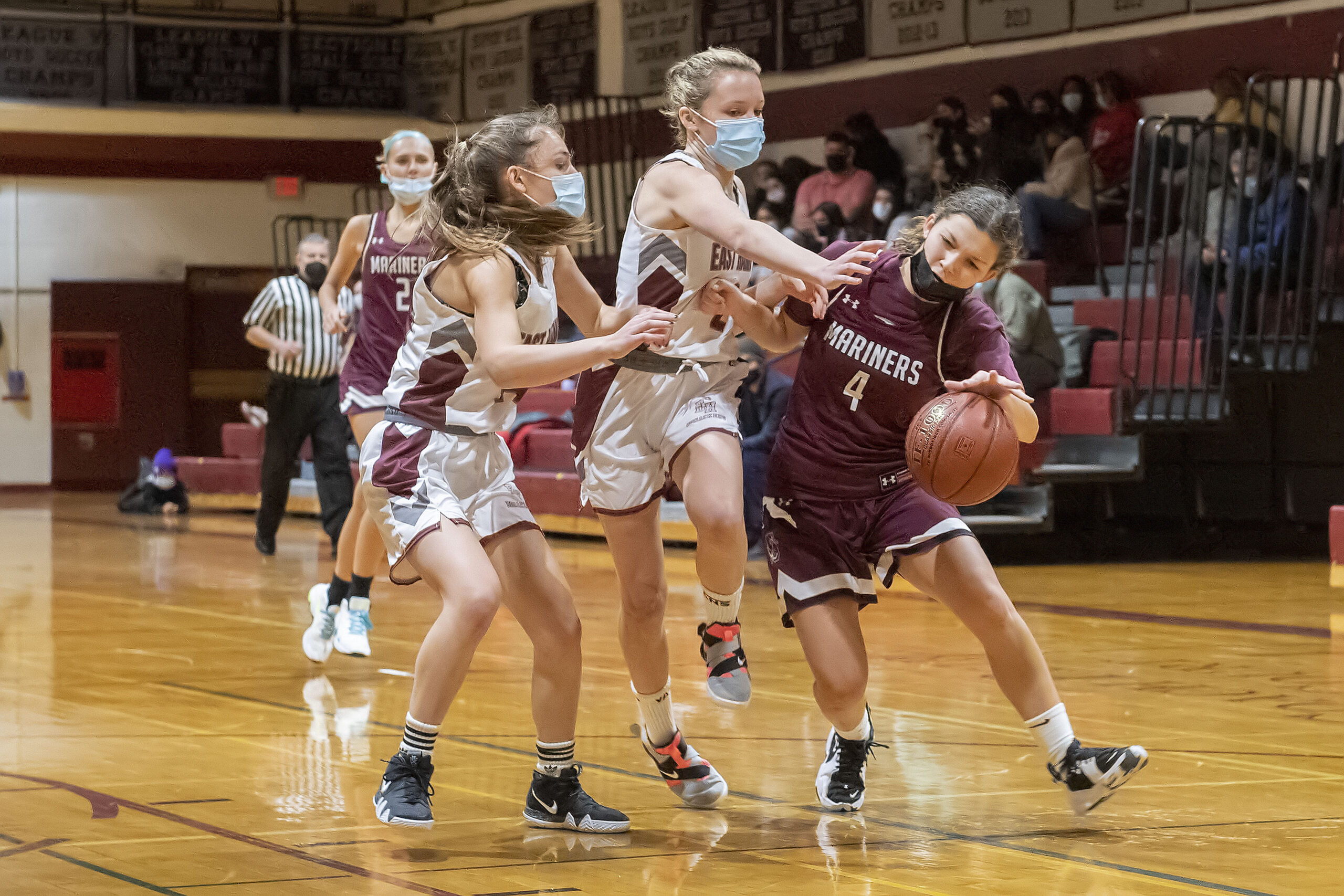 Gabriella Arnold is a three-sport athlete for Southampton, playing soccer in the fall, basketball in the winter and track in the spring. MICHAEL HELLER