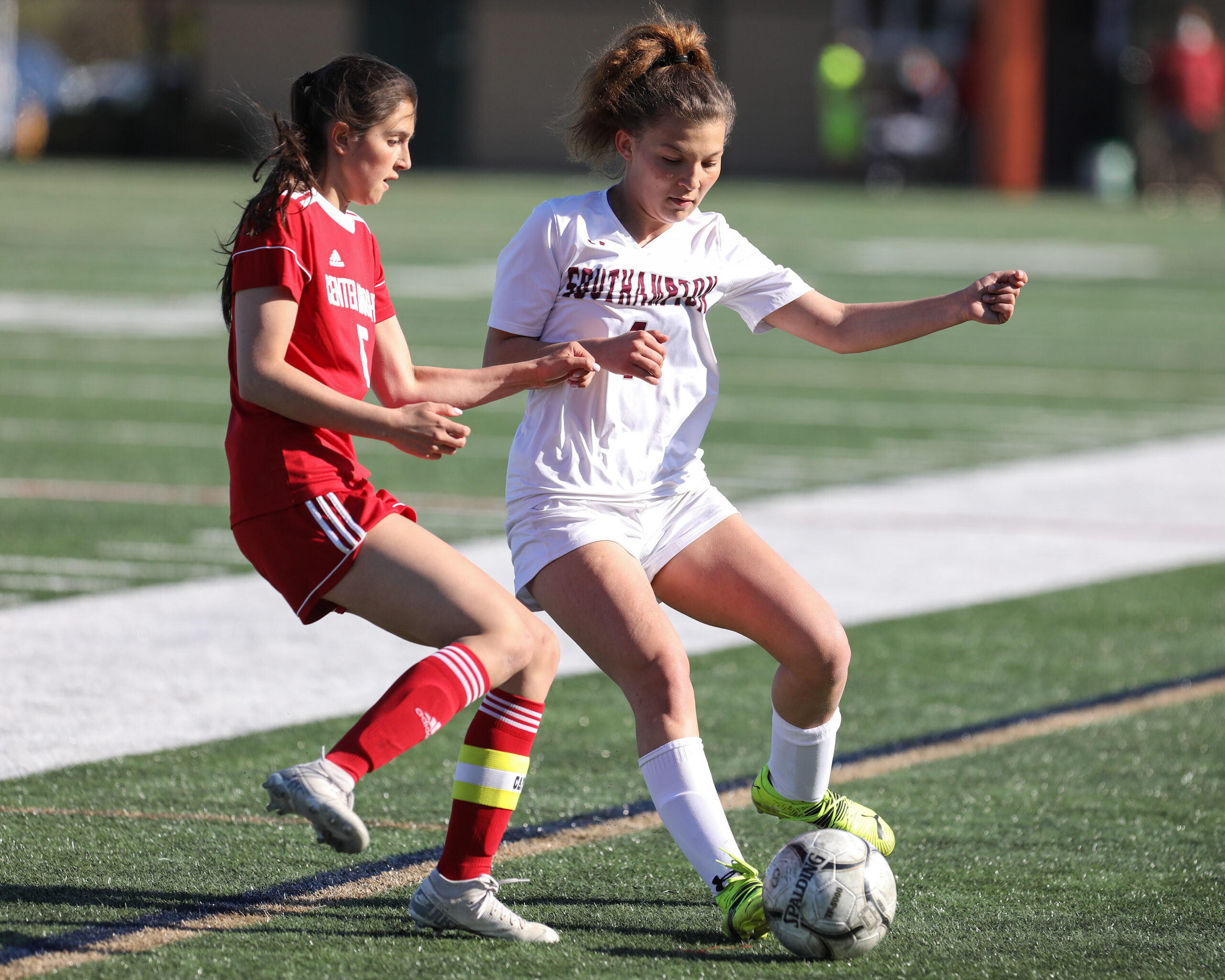 Gabriella Arnold is a three-sport athlete for Southampton, playing soccer in the fall, basketball in the winter and track in the spring. CHRISTINE HEREEN