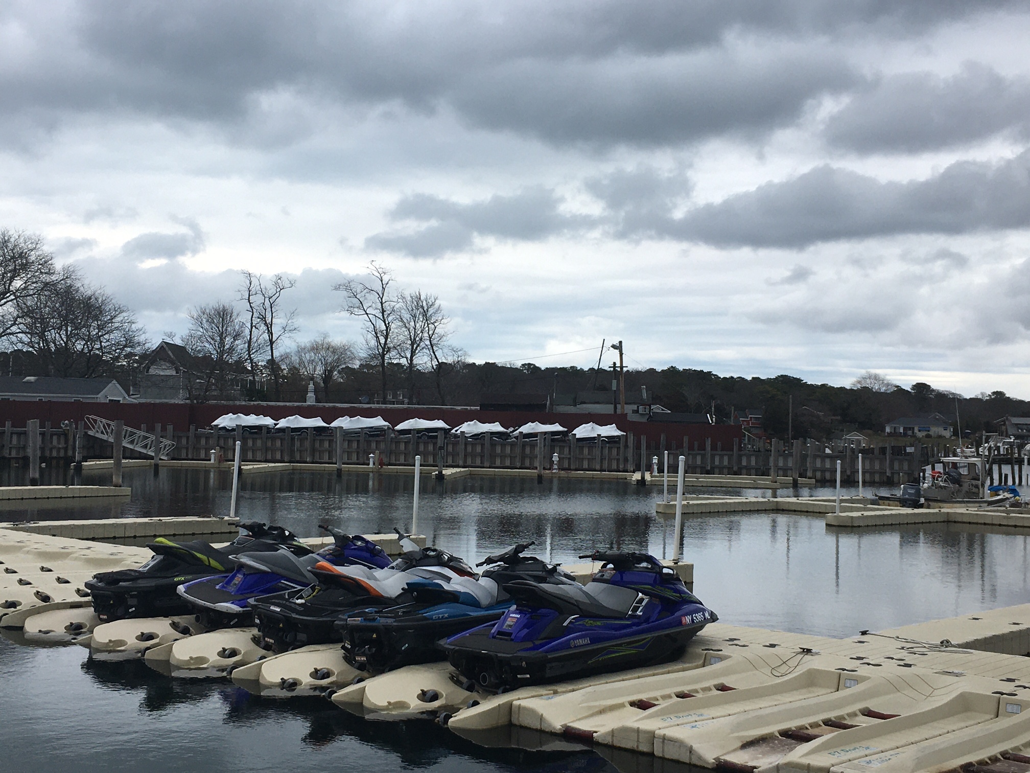 Jet Skis at Mariner's Cove Marina in Hampton Bays.      KITTY MERRILL