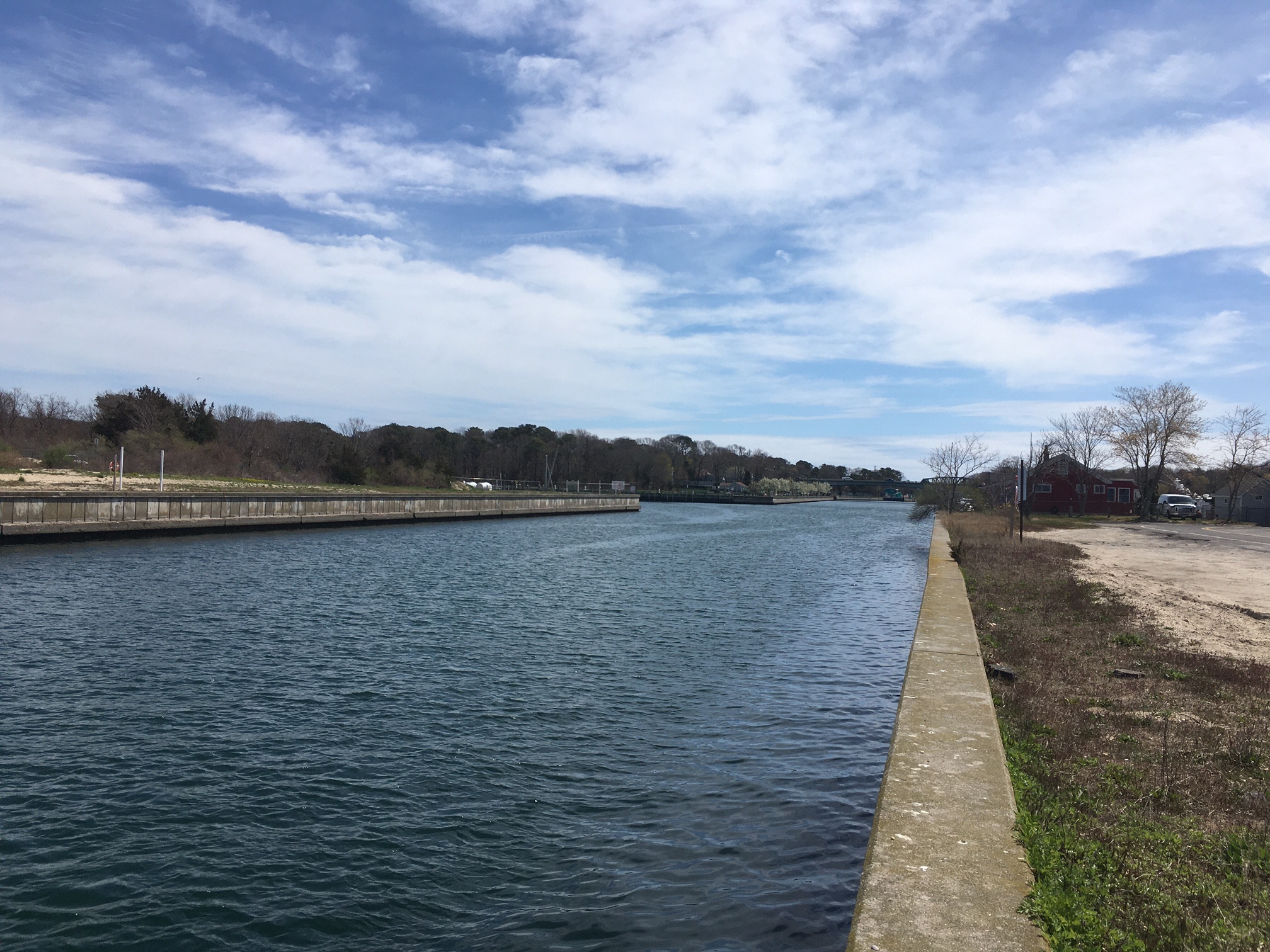 A new water main will be buried under the Shinnecock Canal near Meschutt Beach in Hampton Bays.     KITTY MERRILL