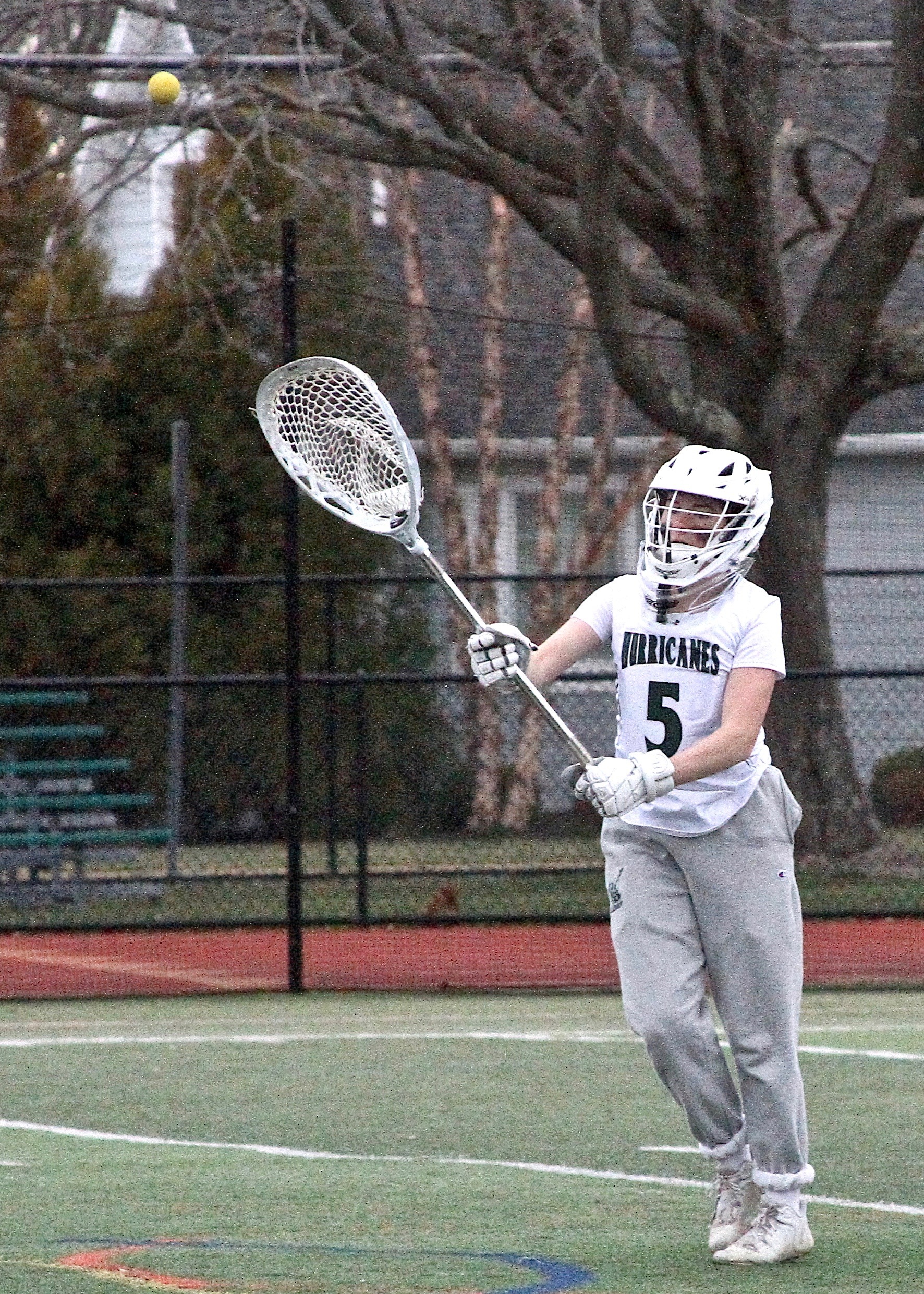 Westhampton Beach freshman Maya Farnan sends the ball back into play after a save. DESIRÉE KEEGAN