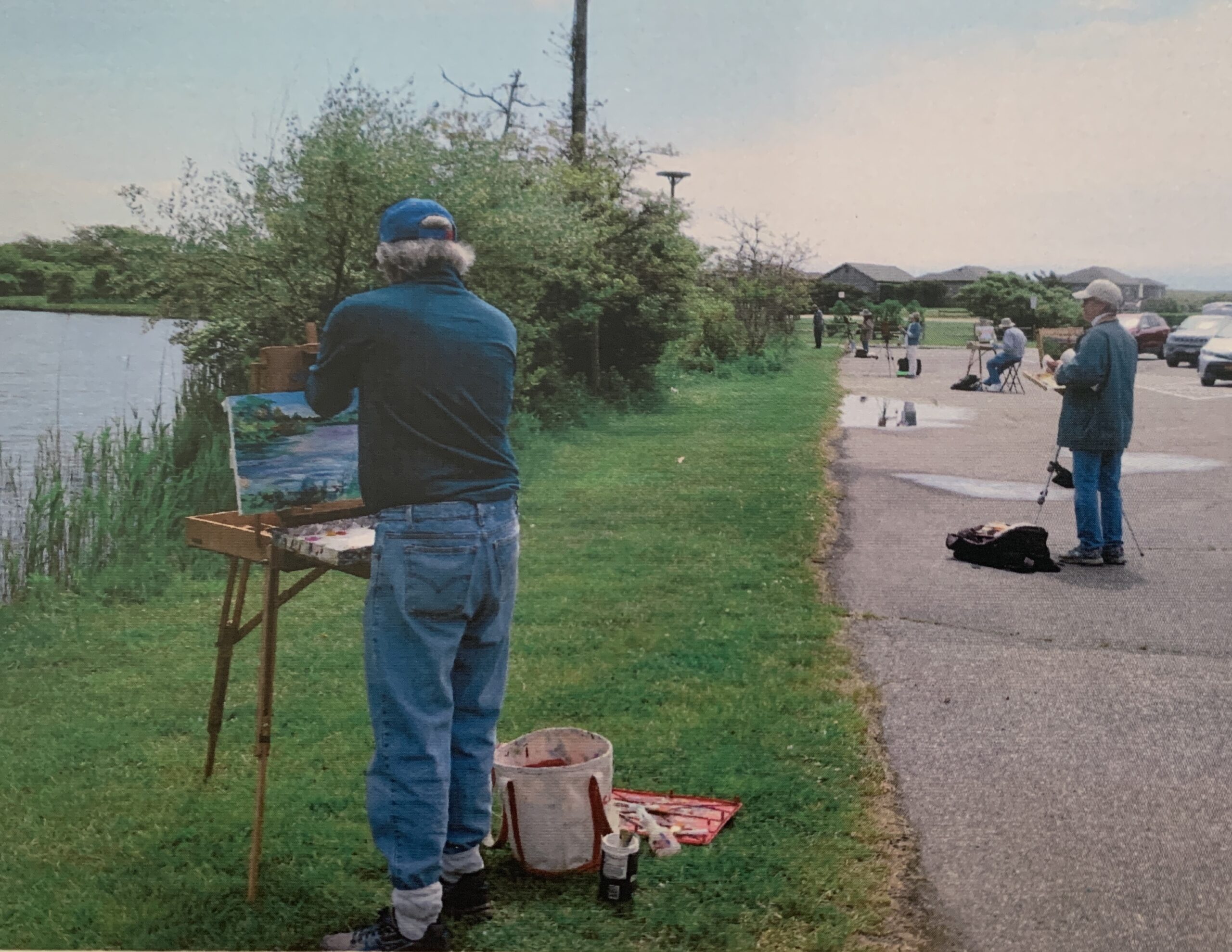 Some of The Wednesday Group's members working en plein air. COURTESY THE WEDNESDAY GROUP