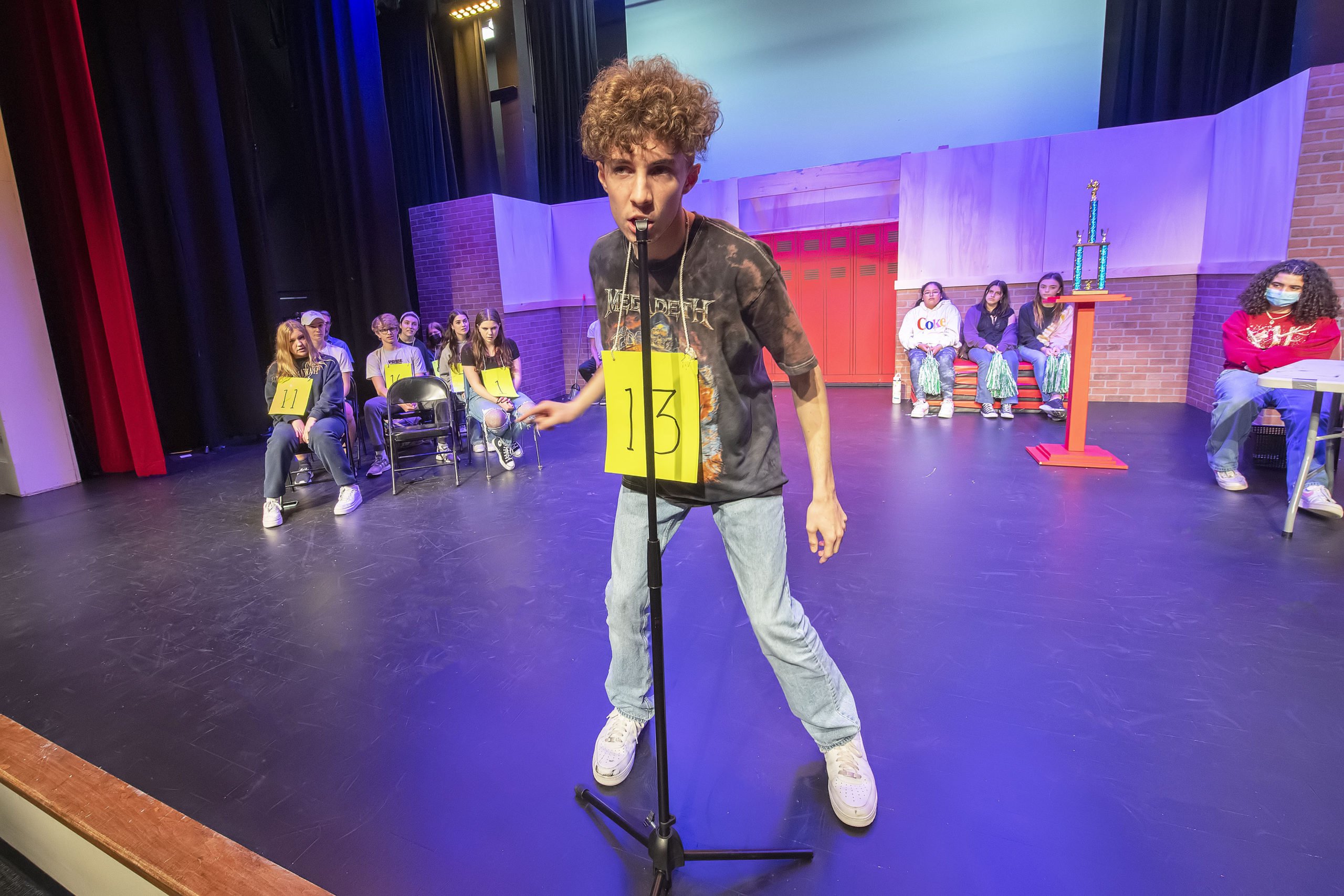 Pierson students in final preparations for the musical, 