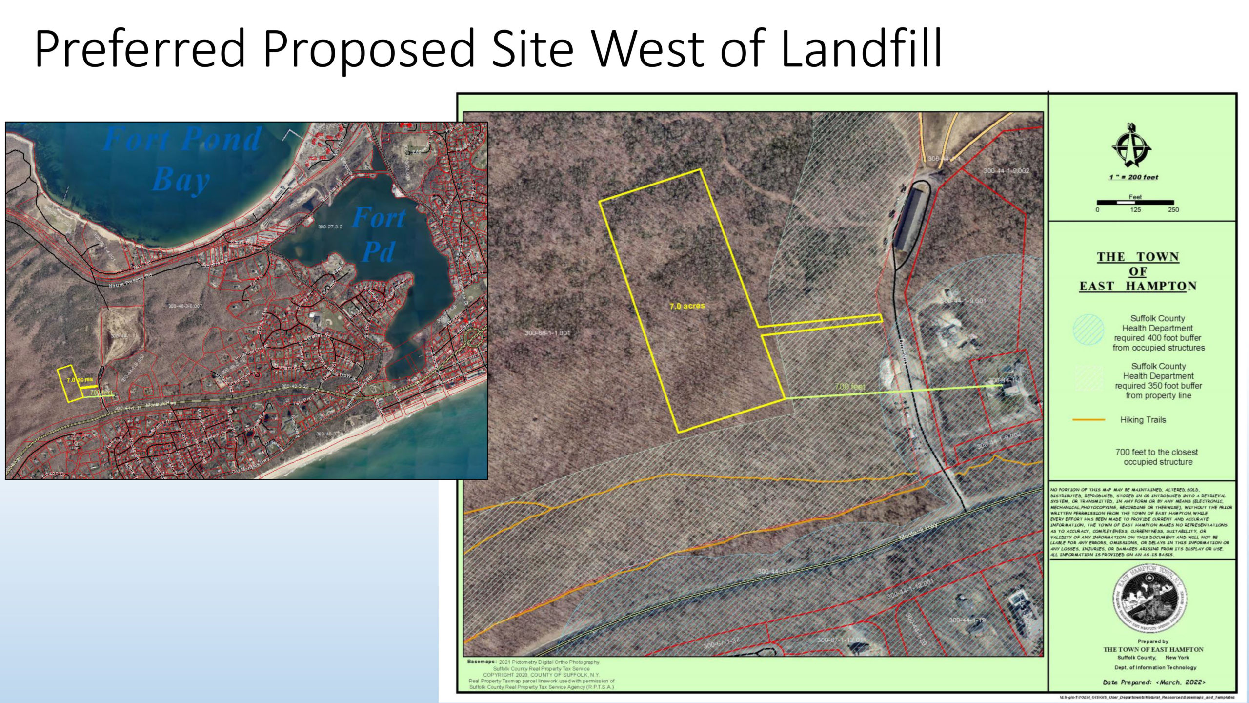 East Hampton Town will ask Suffolk County to swap 7 acres of land in Hither Hills for town-owned land elsewhere so that a propose sewage treatment system can be installed next to the Montauk landfill.  COURTESY EAST HAMPTON TOWN
