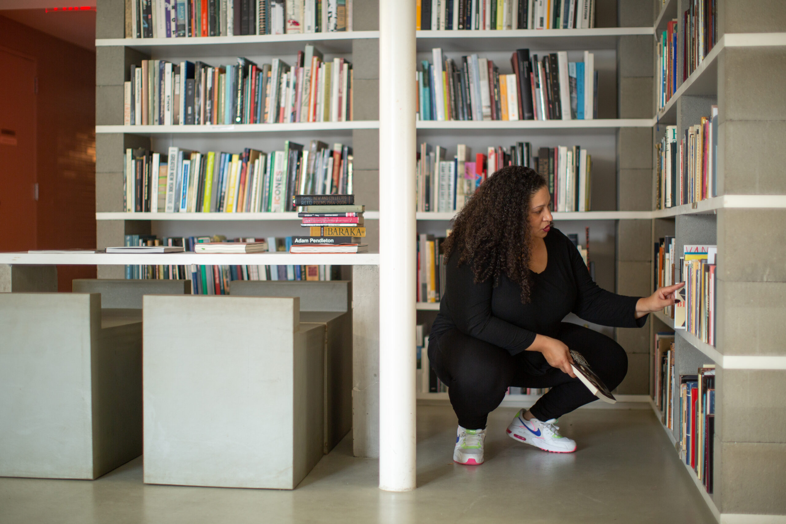 Writer Amanda Johnson during her residency at The Watermill Center, February 16 to 22, 2022. © LINDSAY MORRIS, COURTESY THE WATERMILL CENTER.