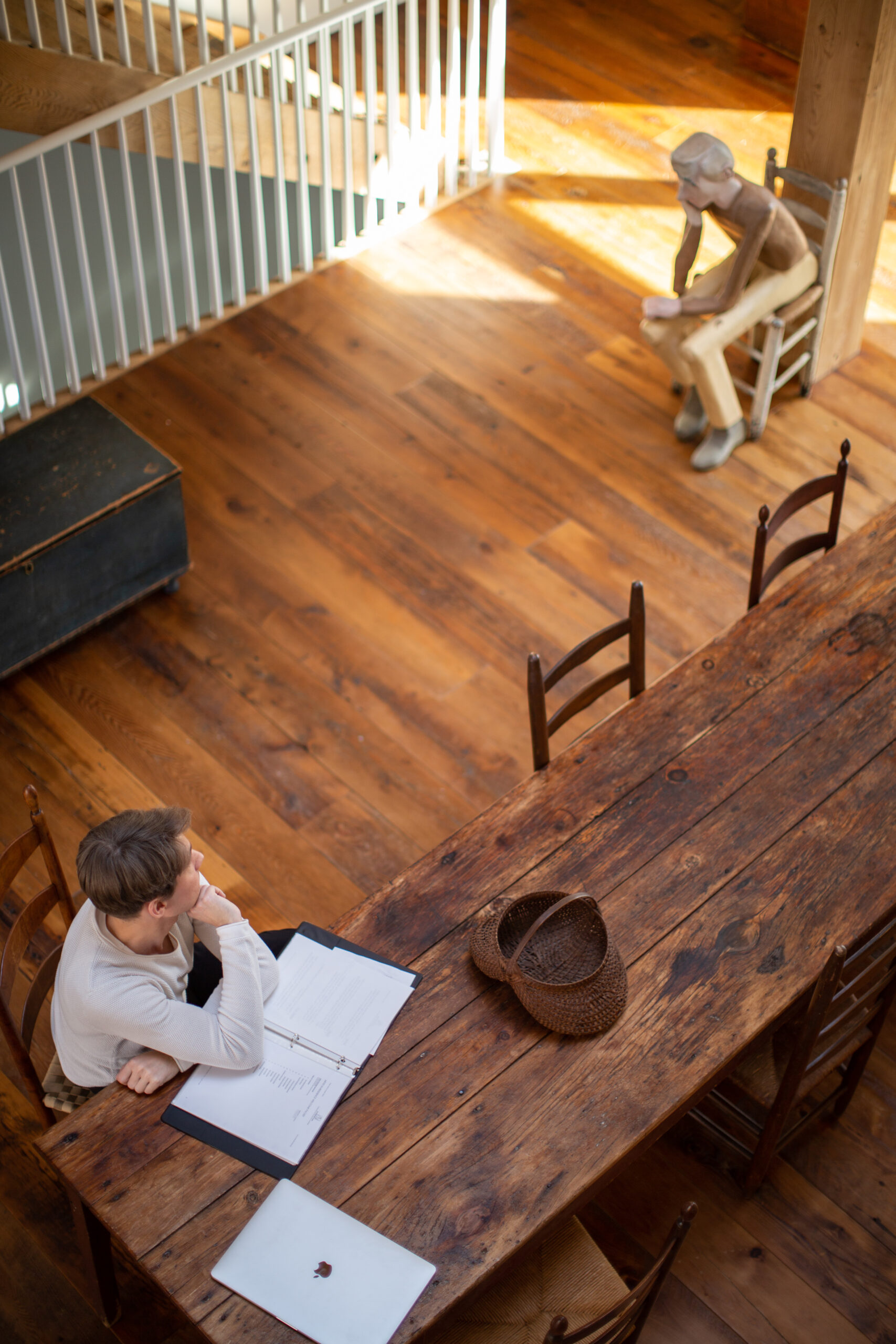 Visual artist Ville Andersson during his recent residency at The Watermill Center from March 2 to April 1. © LINDSAY MORRIS/COURTESY THE WATERMILL CENTER