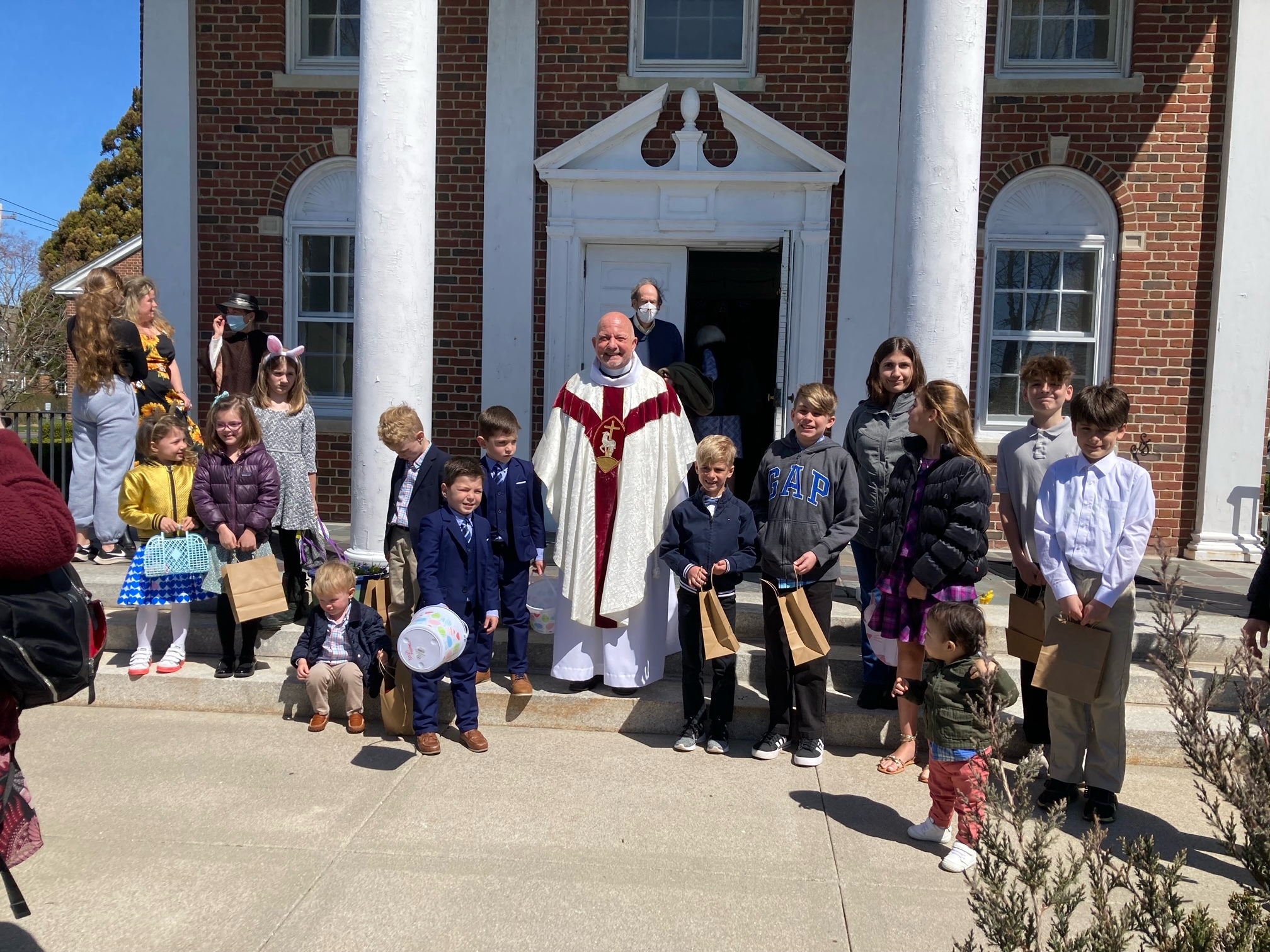 Following the Easter service on Sunday, children gathered for some holiday fun at St. Mark's Episcopal Church in Westhampton Beach. COURTESY ST. MARK'S EPISCOPAL CHURCH