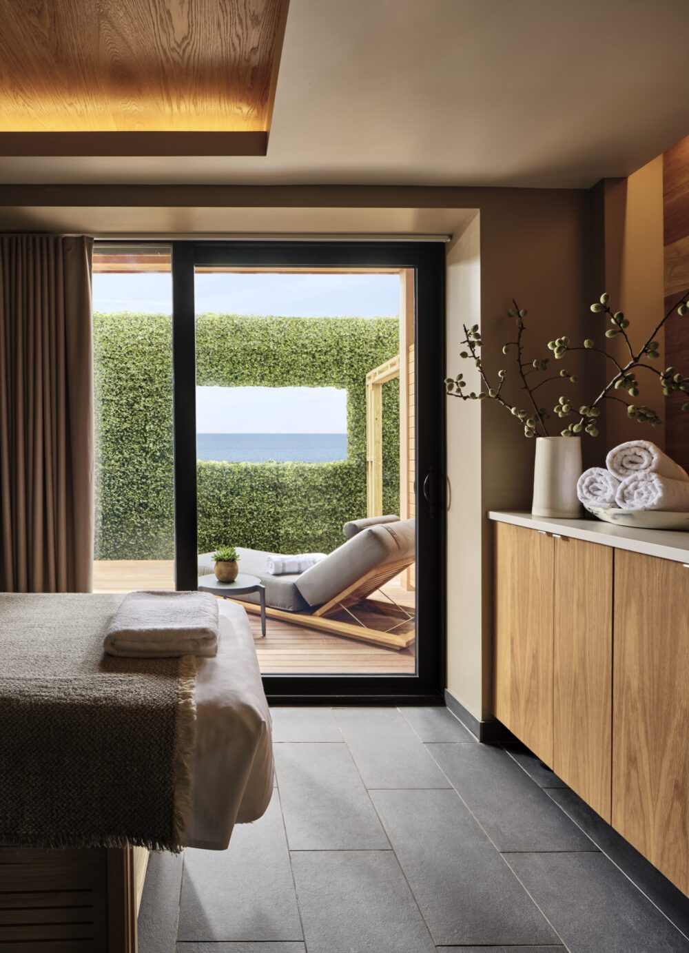 Inside Gurney’s Montauk Resort's newly renovated Seawater Spa. 