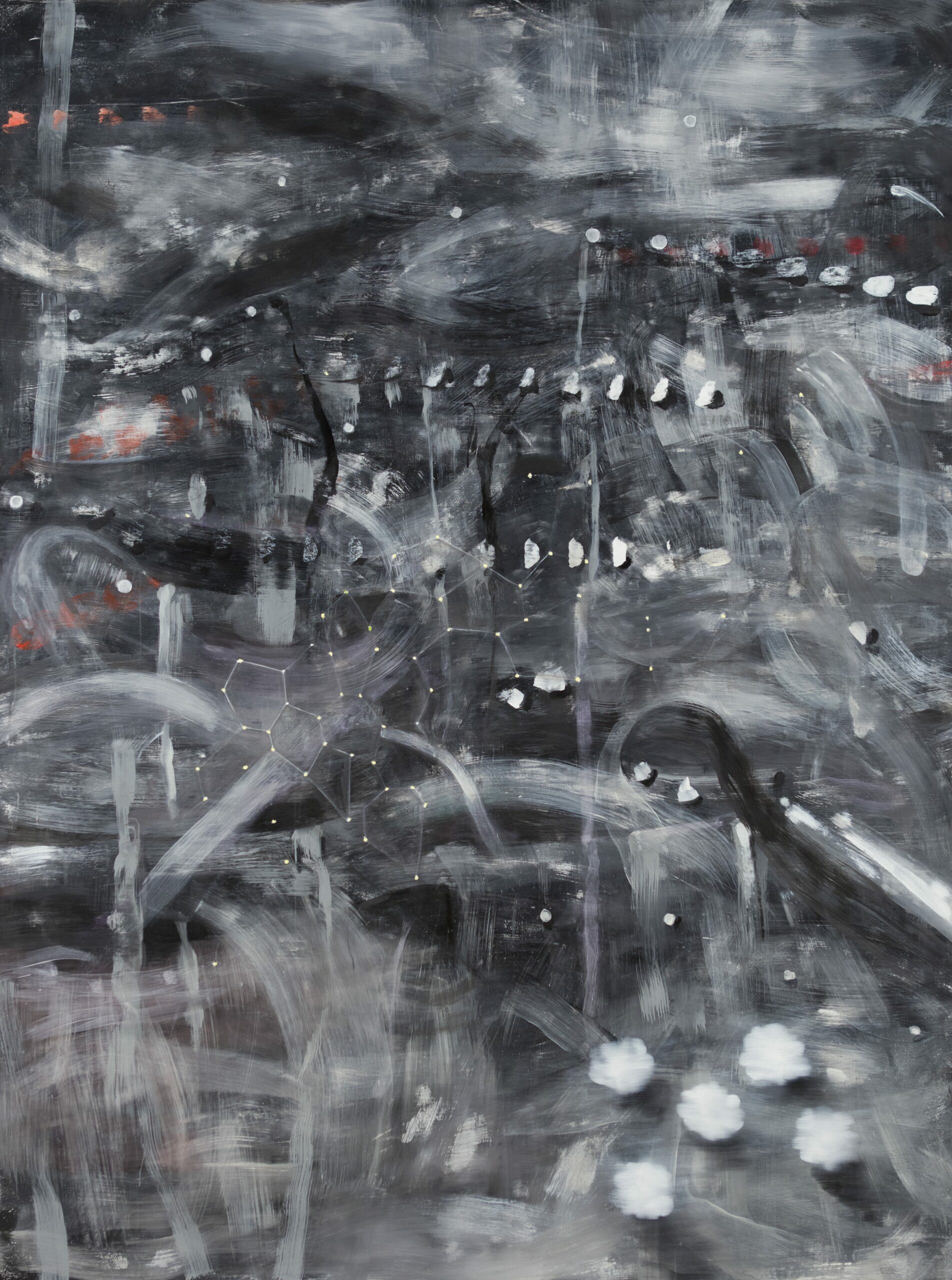 Ross Bleckner “Here is the Ocean, This is Moonlight,” 2021. Oil on linen, 96