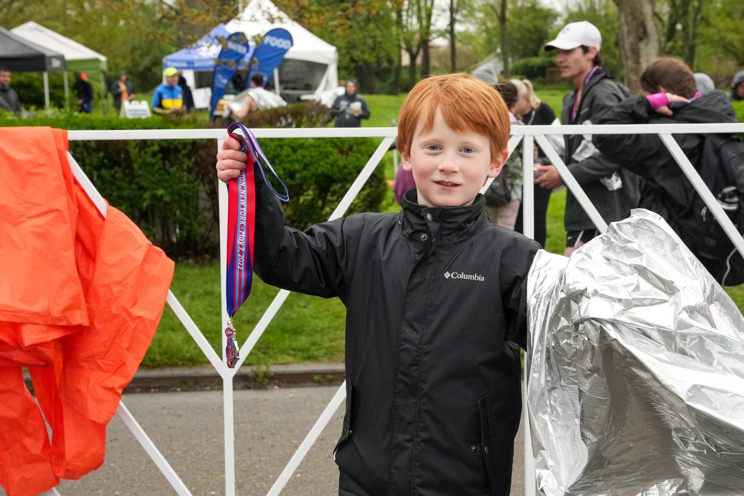 A young runner prior to the start of Saturday's Bridgehampton Half-Marathon and 5K.   RON ESPOSITO