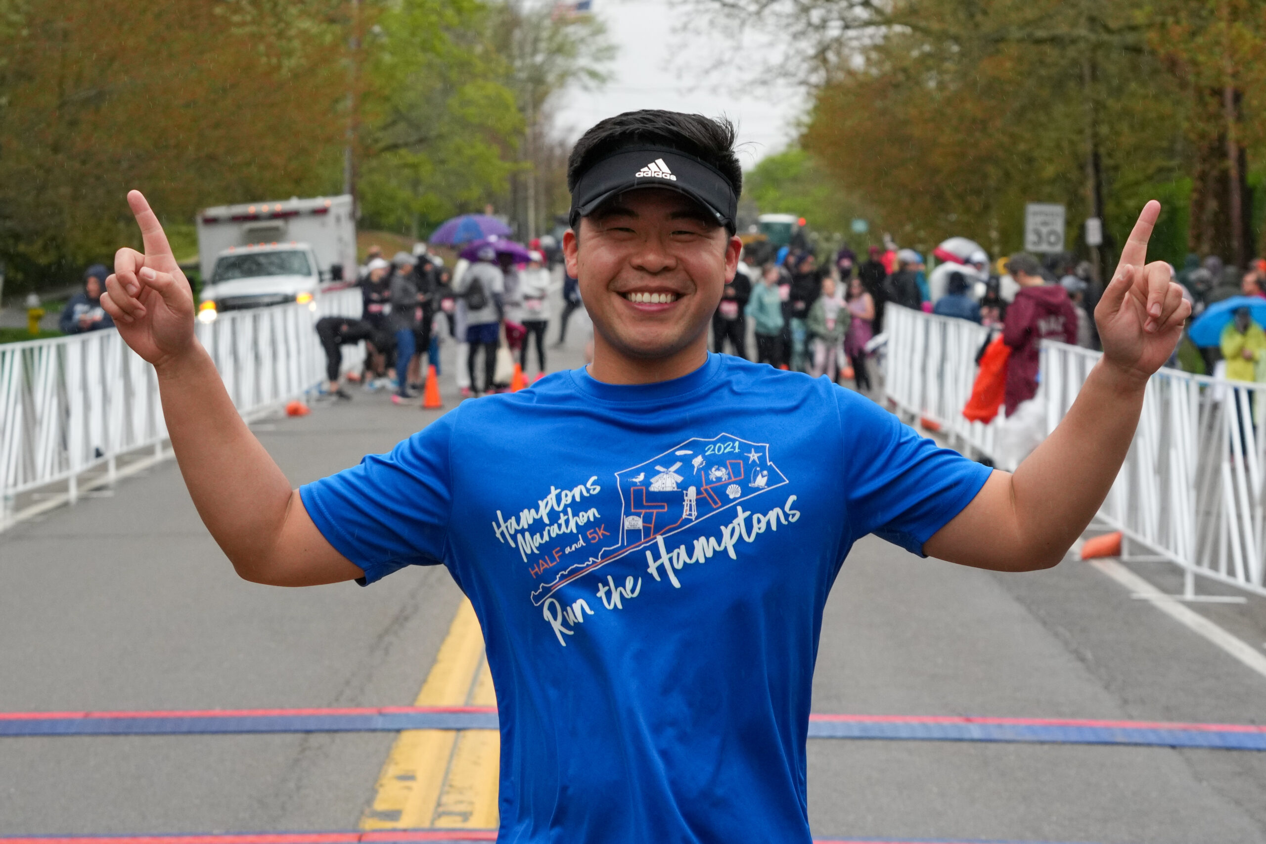 A runner after finishing the Bridgehampton Half-Marathon.  RON ESPOSITO