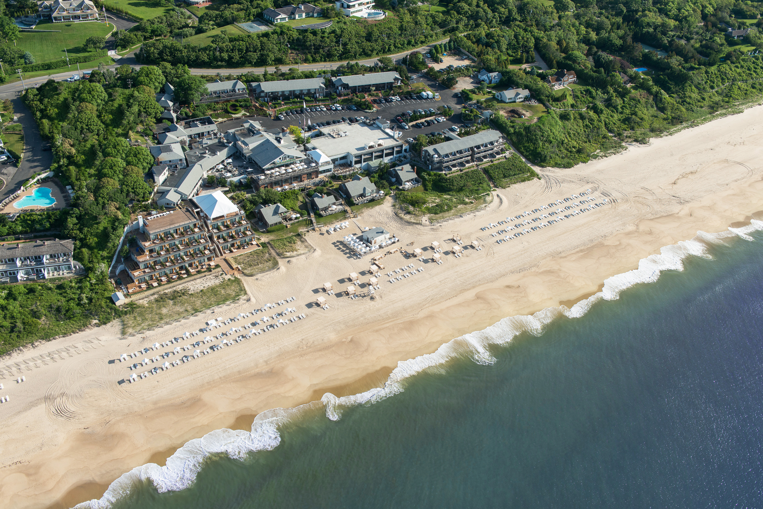 An aerial view of Gurney’s Montauk Resort & Seawater Spa. FILIP WOLAK