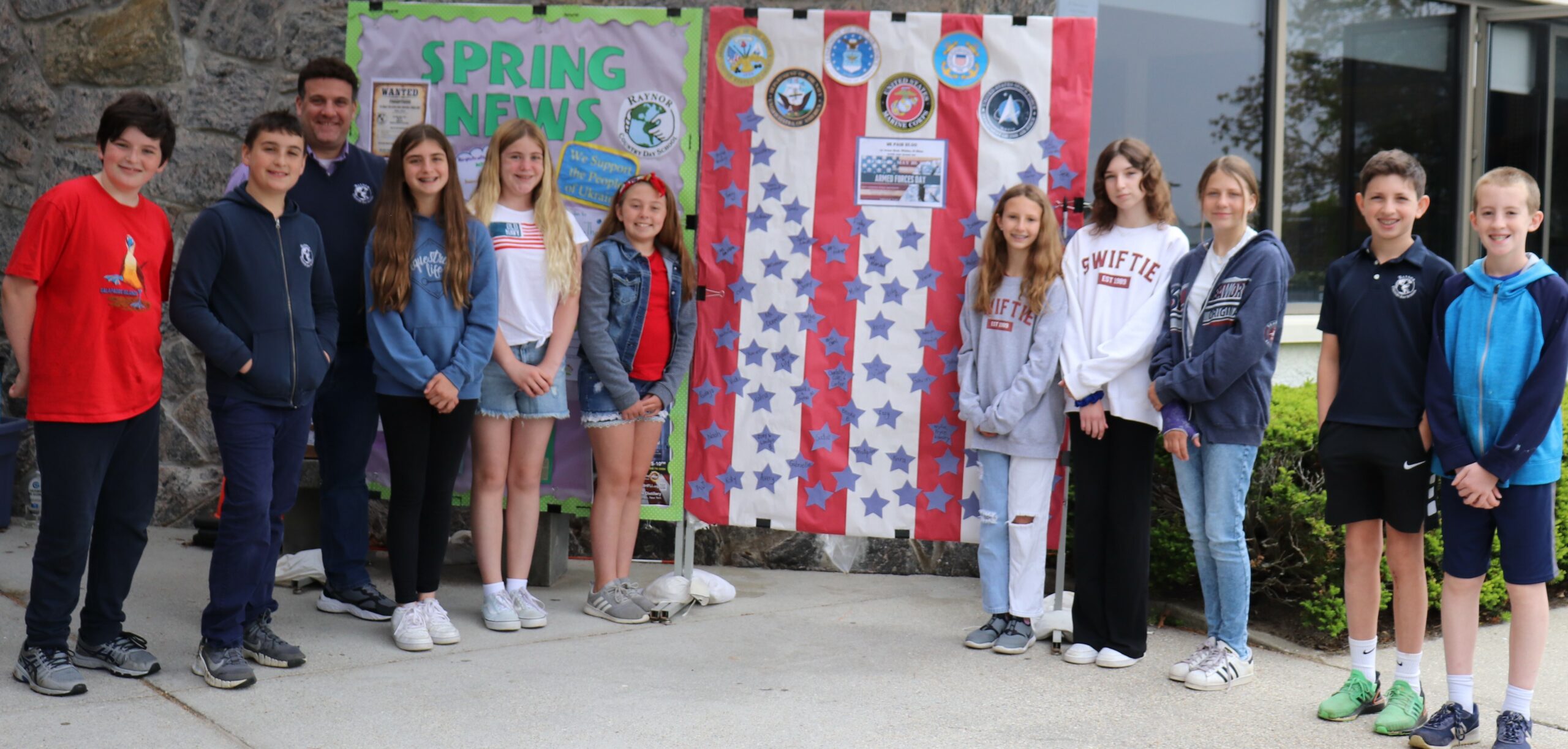 Students and staff at Raynor Country Day School hosted an Armed Forces Day Celebration on Friday, May 20. COURTESY RAYNOR COUNTRY DAY SCHOOL