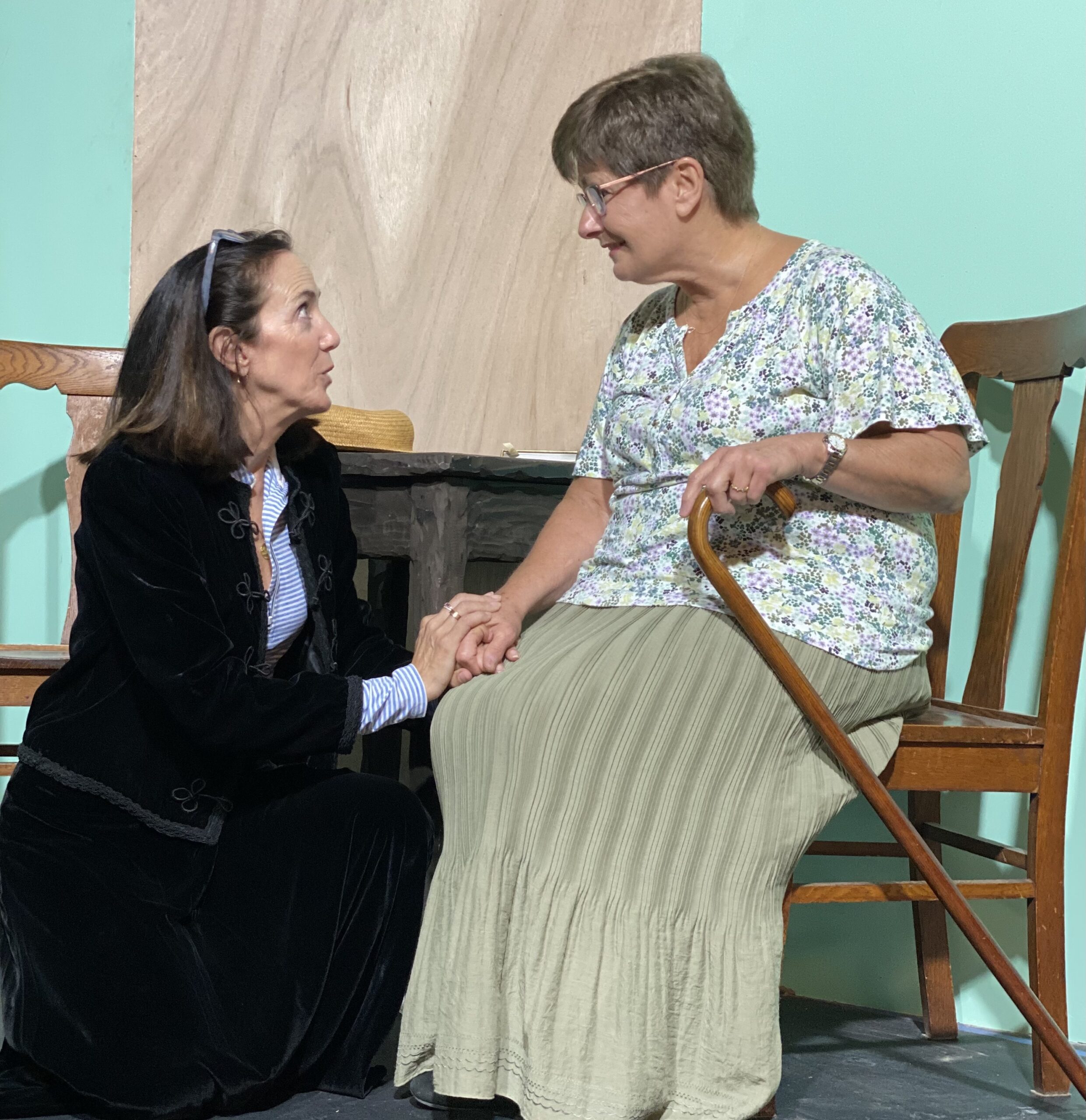 Rosemary Cline and Marianne Schmidt in rehearsal for Lucas Hnath’s 
