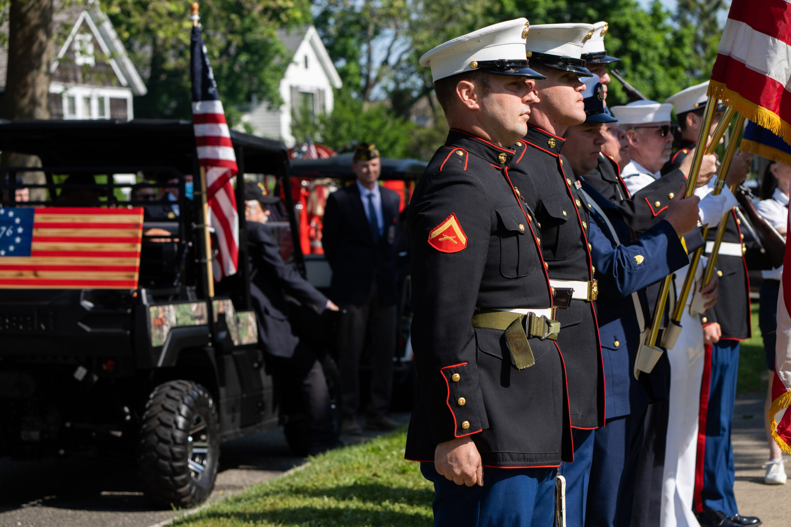 Memorial Day observances in Sag Harbor on Monday morning.   LORI HAWKINS