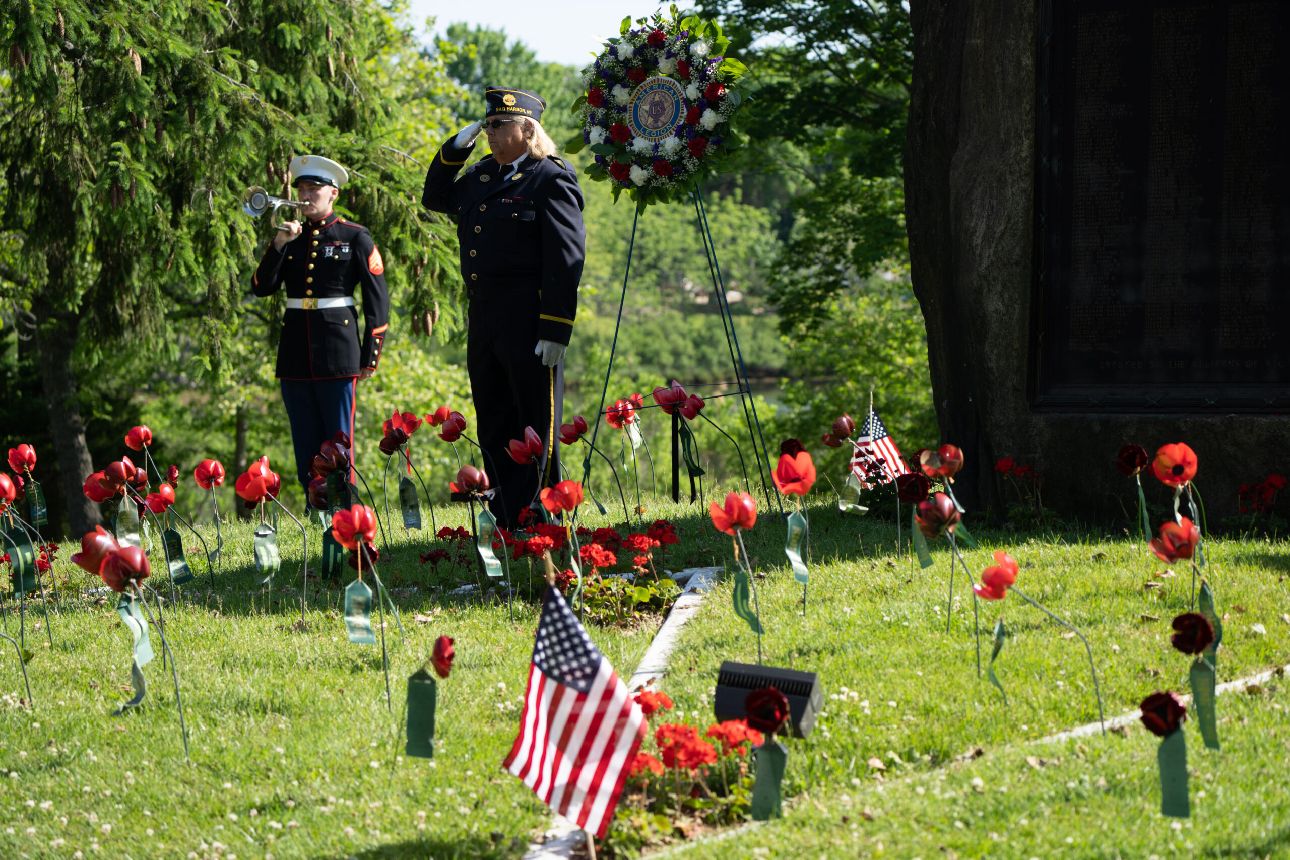 Memorial Day observances in Sag Harbor on Monday morning.   LORI HAWKINS