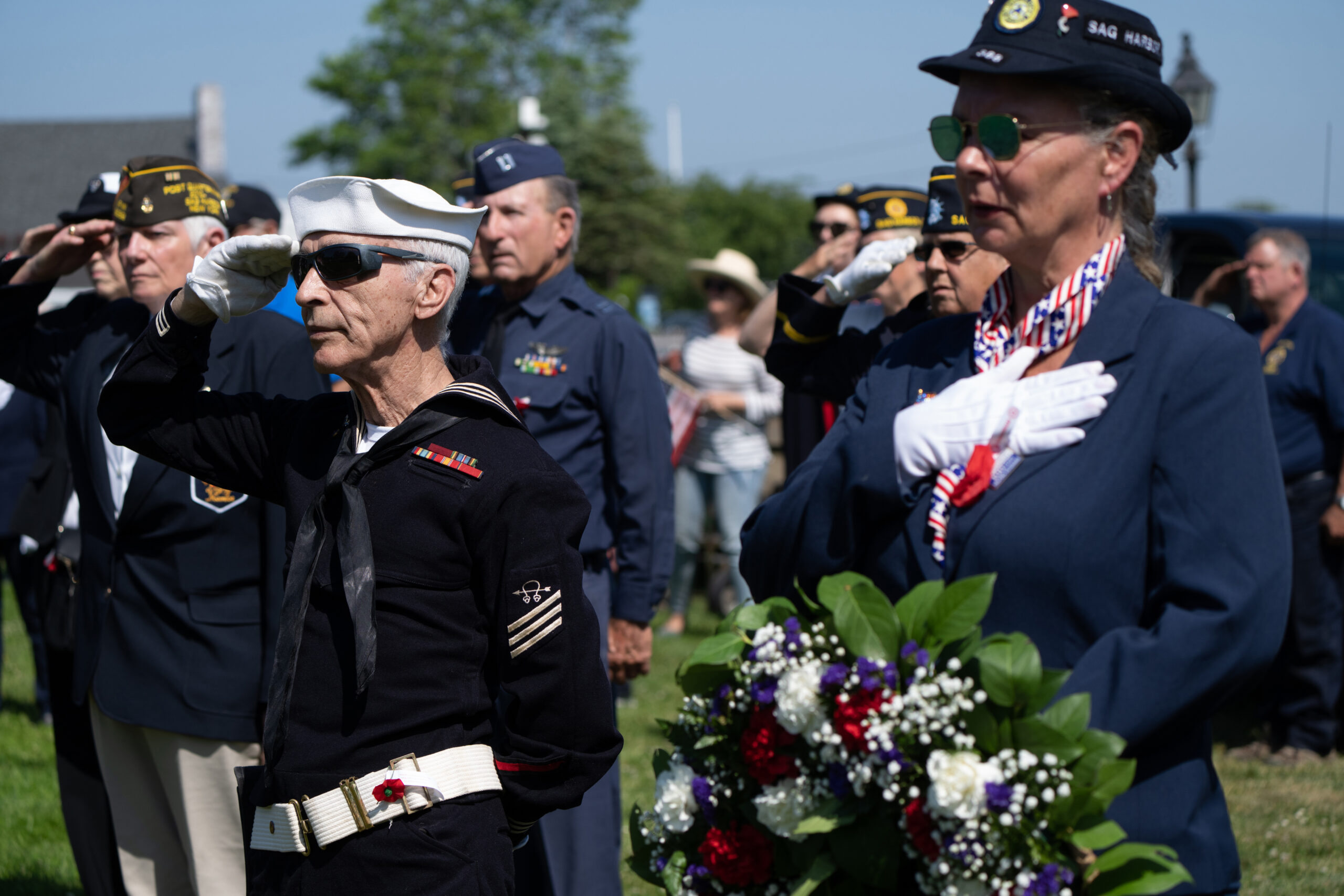 Memorial Day observances in Sag Harbor on Monday morning.   LORI HAWKINS