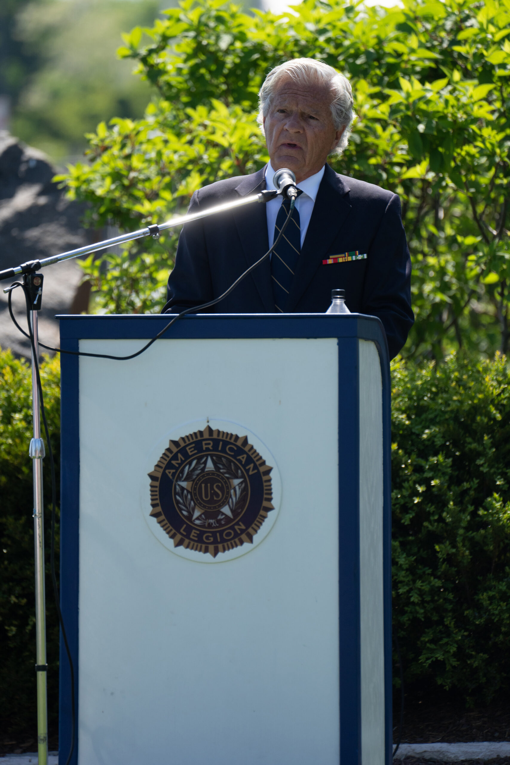 Sag Harbor Mayor Jim Larocca gives the keynote address.   LORI HAWKINS