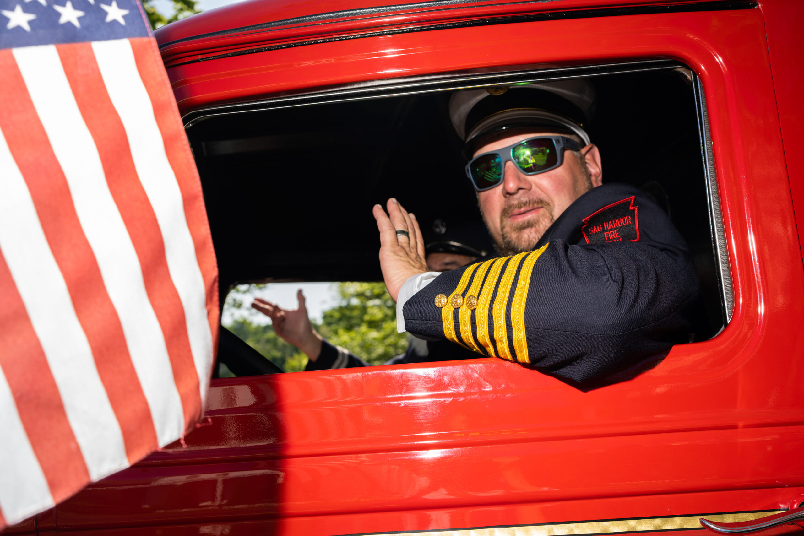 Memorial Day observances in Sag Harbor on Monday morning.   LORI HAWKINS