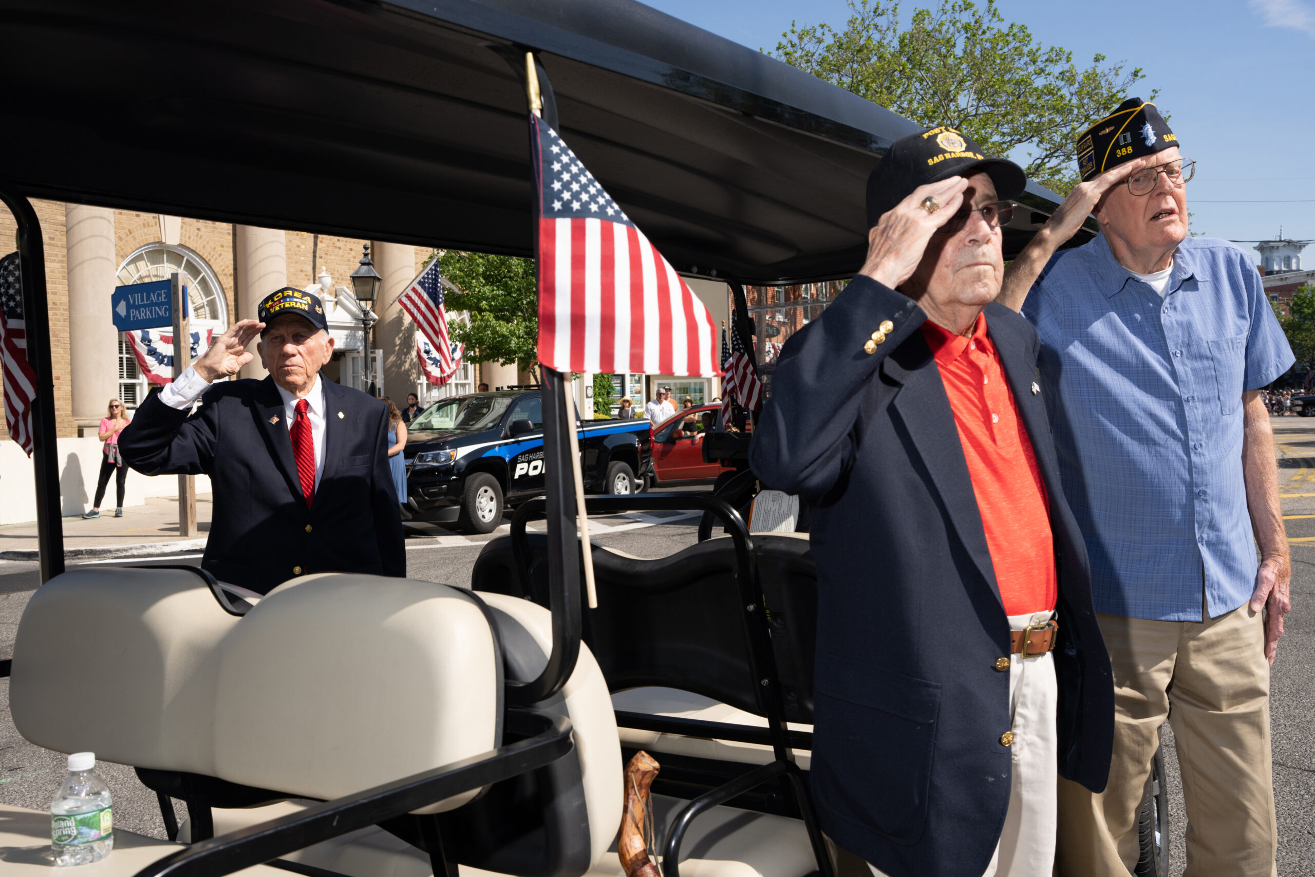 Memorial Day observances in Sag Harbor on Monday morning.   LORI HAWKINS