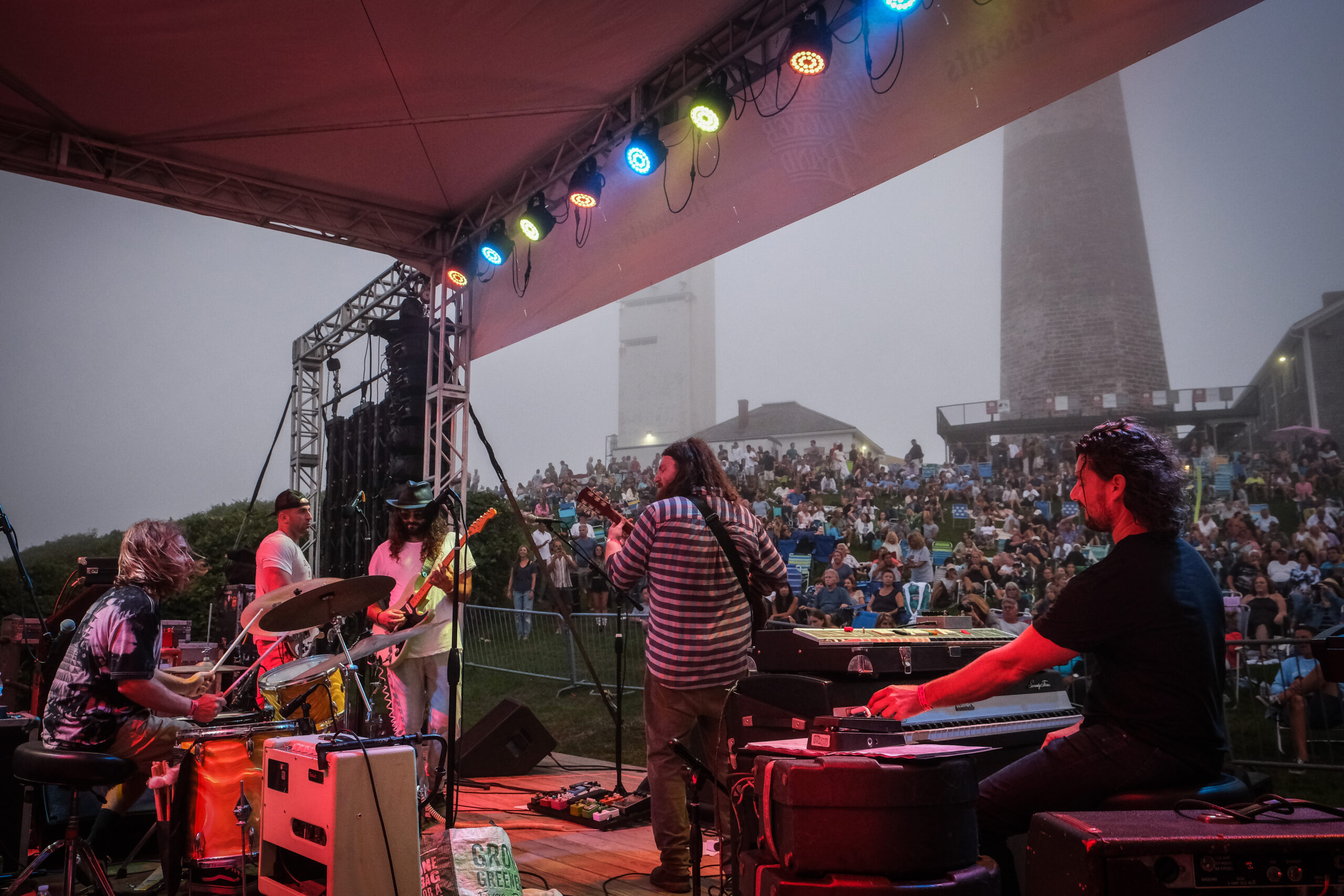 The Montauk Project performing at Montauk Point Lighthouse during a previous Montauk Music Festival. This year, the band will perform again at several festival venues. COURTESY THE ARTISTS