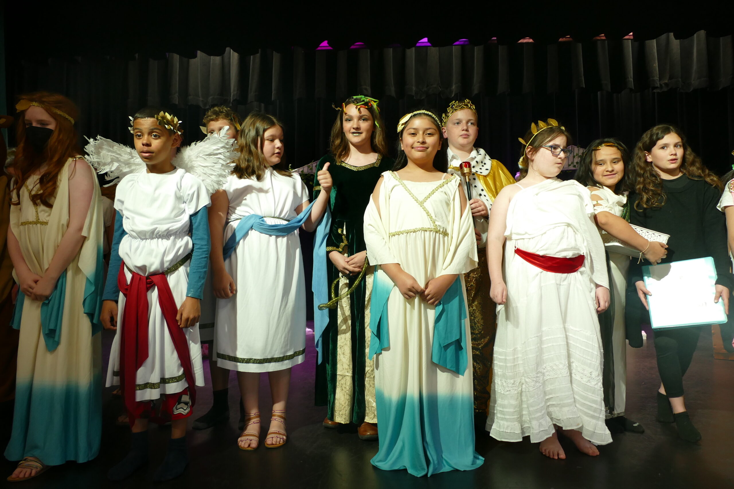 Students in Claire Zaneski's fifth grade class at Our Lady of the Hamptons School presented the final
assembly of the year with their production of “Pandora’s Sox”, a spoof on ancient and medieval cultures and myths. COURTESY OUR LADY OF THE HAMPTONS SCHOOL