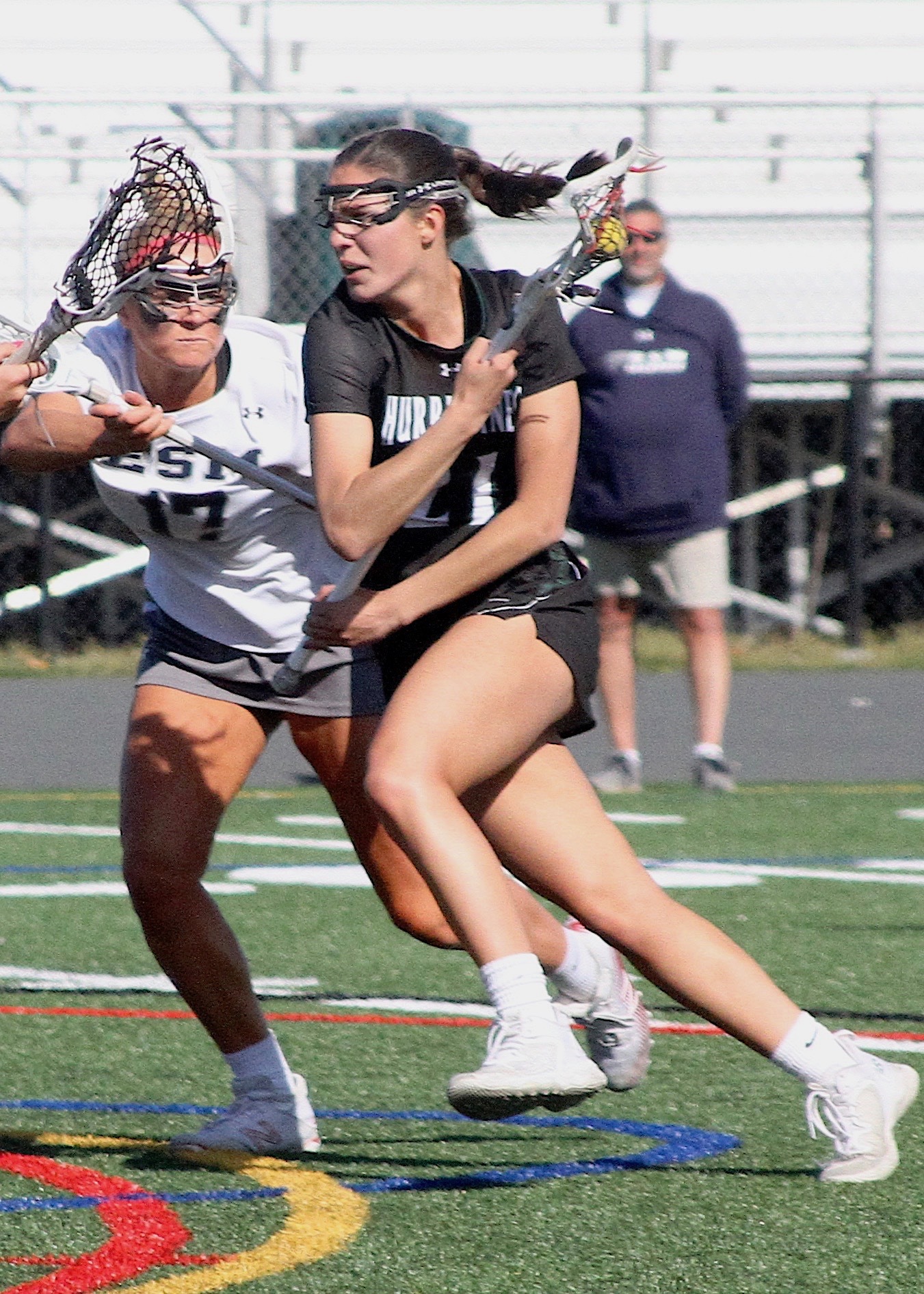 Junior defender and midfielder Reilly Mahon drives the lane after recovering a ground ball off the draw. DESIRÉE KEEGAN