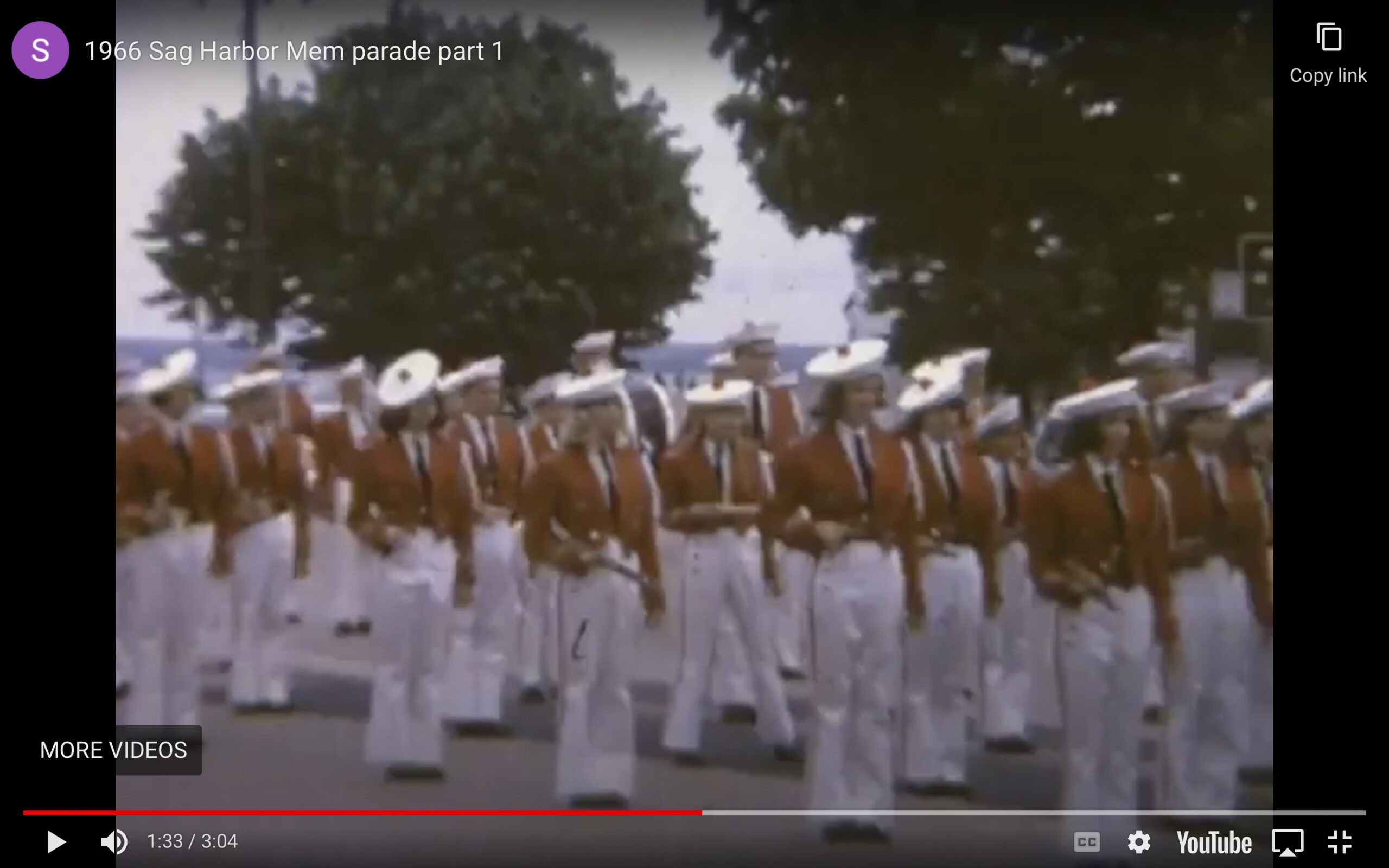The Pierson High School Band in the 1966 Sag Harbor Memorial Day parade.