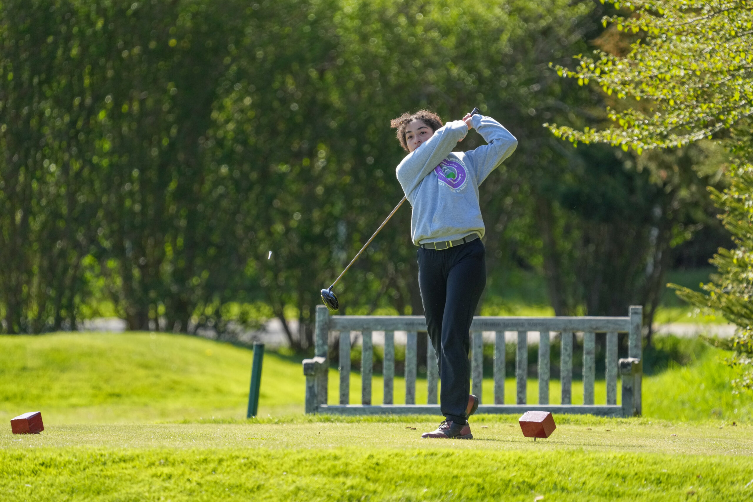 Southampton's Ella Coady tees off at Bridgehampton Golf Club.    RON ESPOSITO