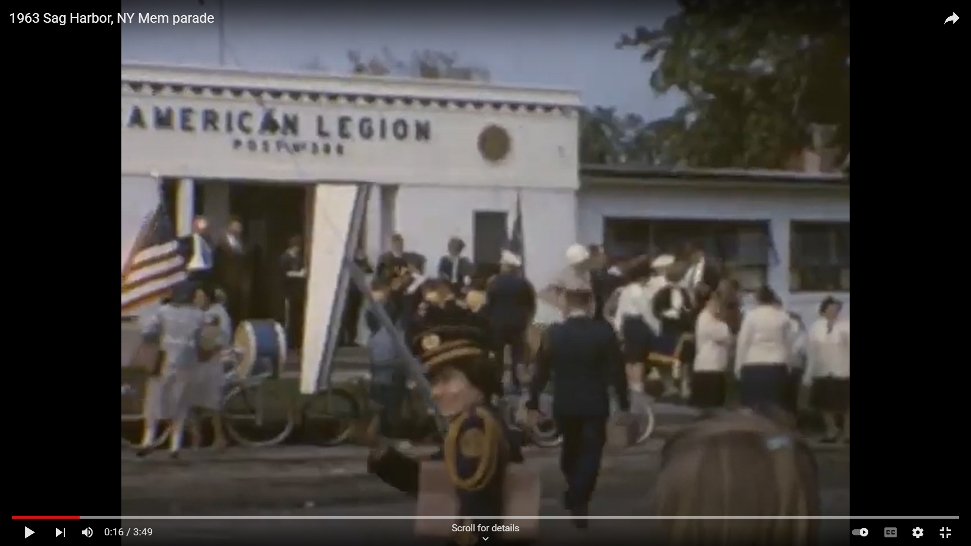 People gather at the American Legion before the 1963 Sag Harbor Memorial Day parade.