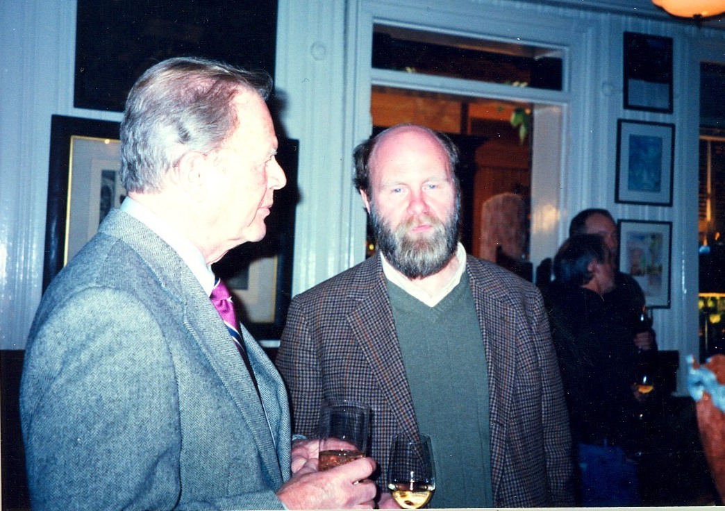 Pat Cowles and Bryan Boyhan at the American Hotel in Sag Harbor, celebrating The Sag Harbor Express's first win of the Stuart C. Dorman Award for Editorial Excellence at the New York Press Association's annual conference, in 2000.