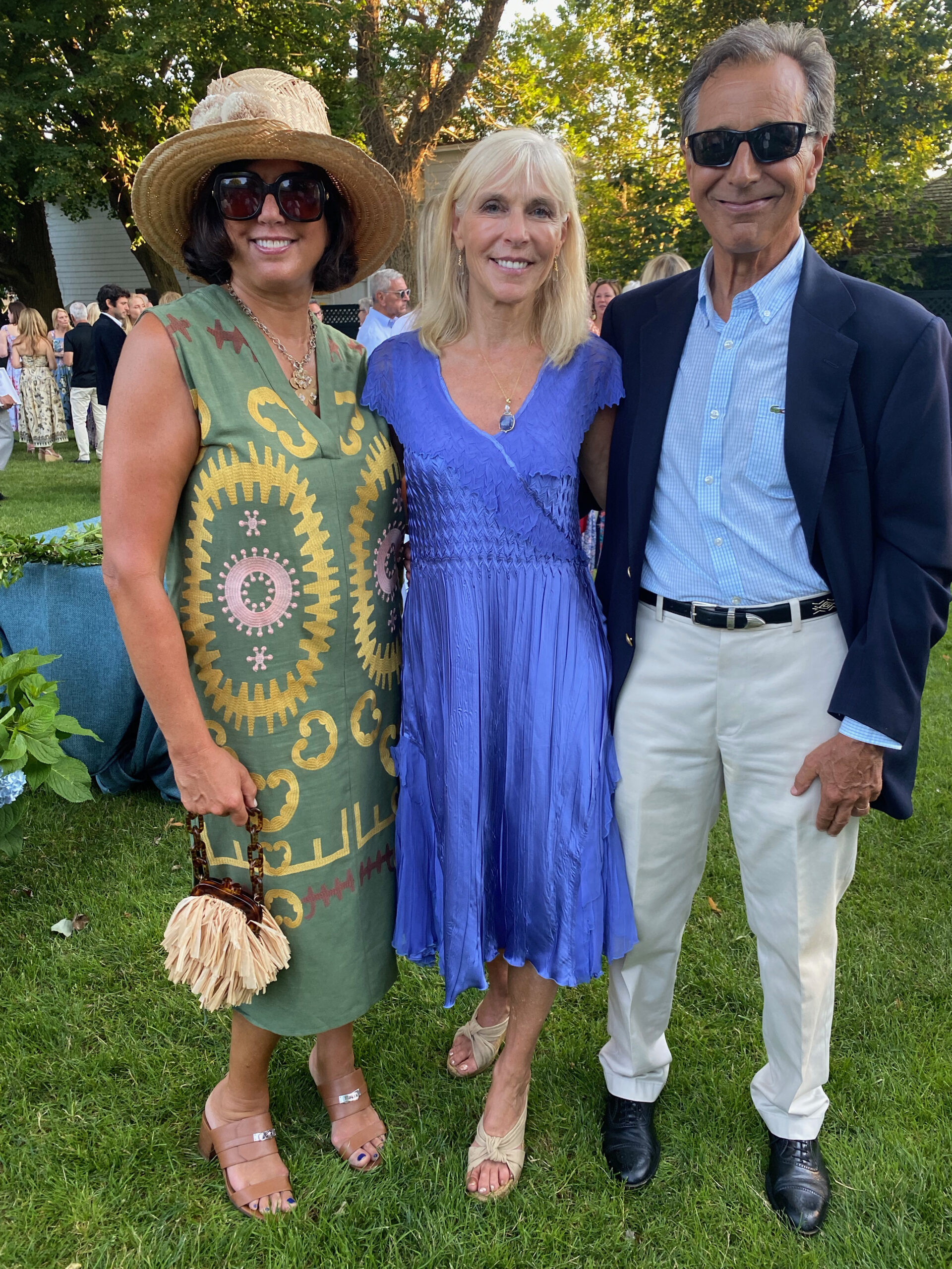 Cricket Burns, Elyn and Jeff Kronemeyer at the Southampton Arts Center Cocktail party.    GREG D'ELIA