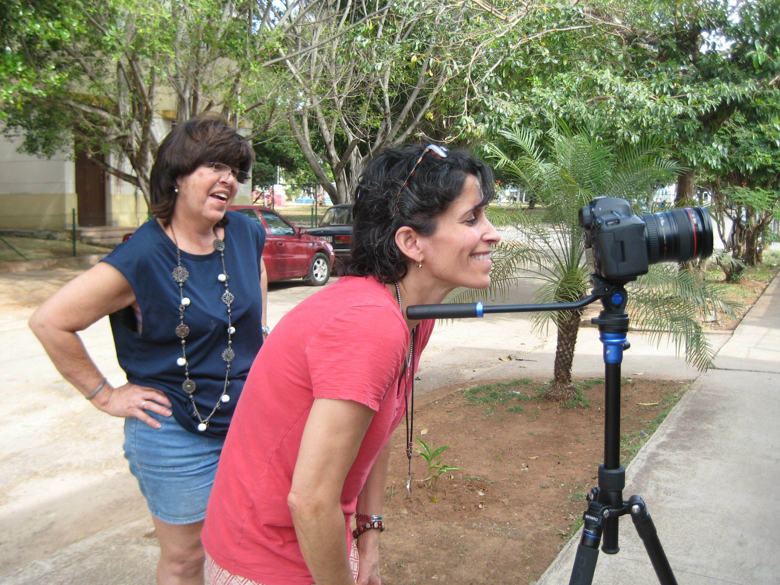 Christiane Arbesu on location in Cuba with her cousin Mimi. COURTESY THE ARTIST