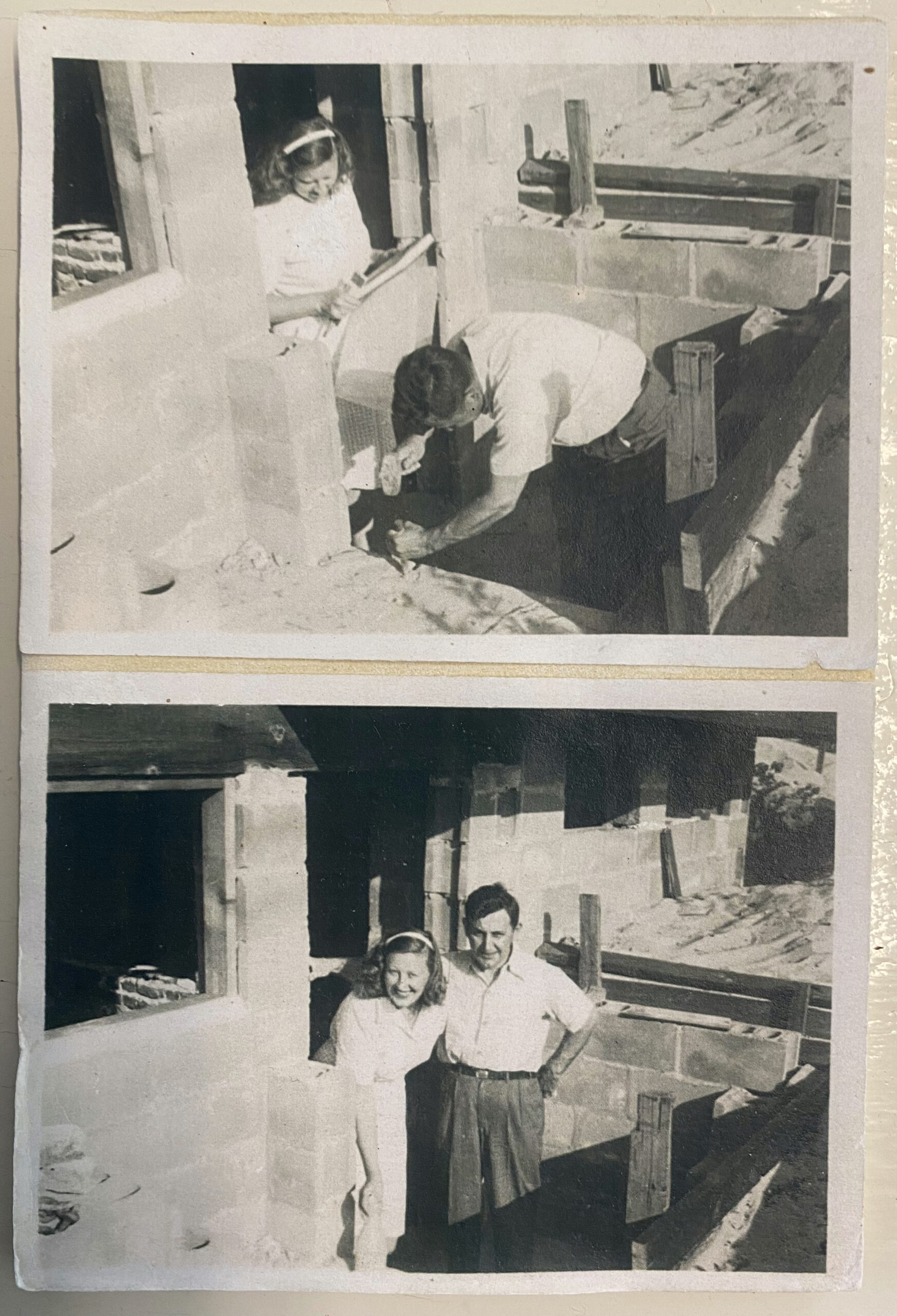 Mabel and Victor during construction.