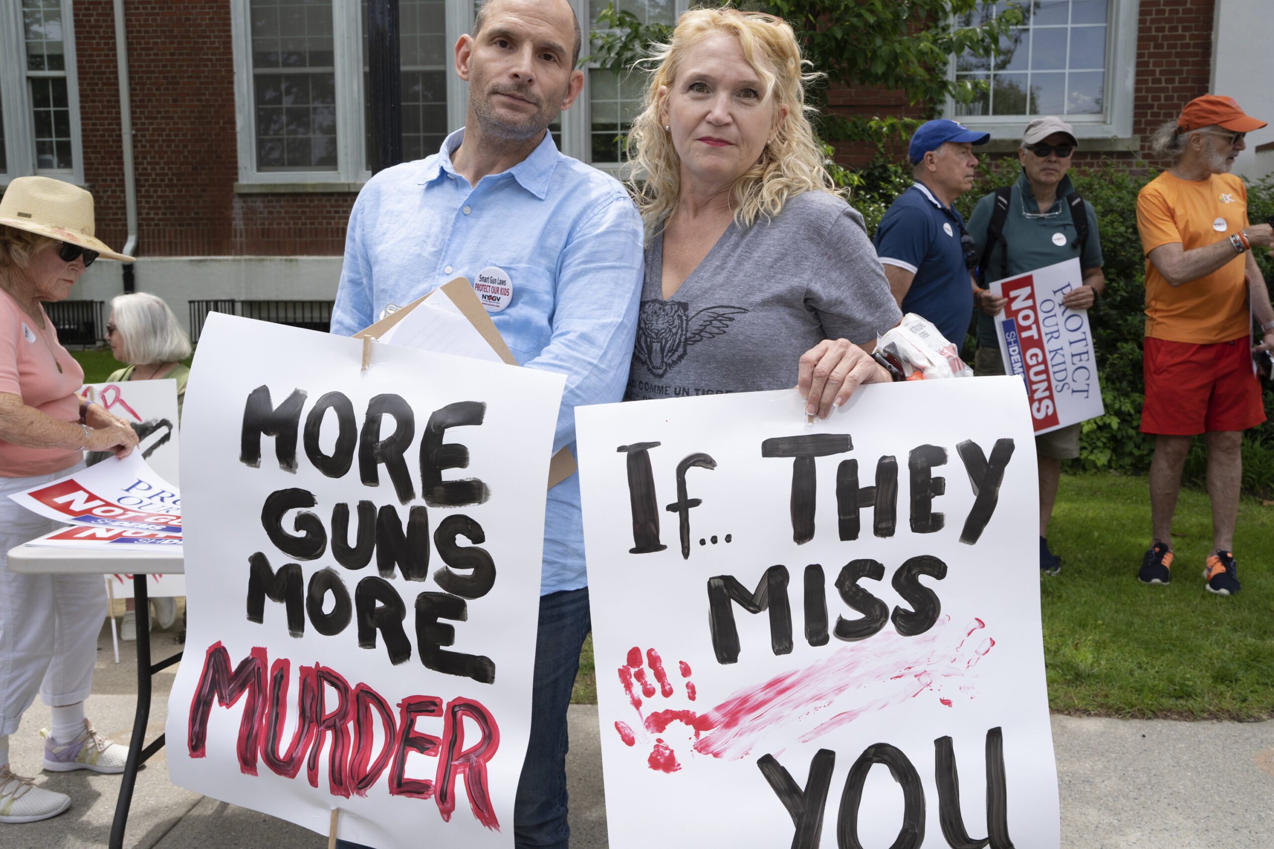 An anti-gun rally was held outside at the Southampton Town Hall on Saturday. Students and residents joined others around the nation in a March for Our Lives rally.   LORI HAWKINS