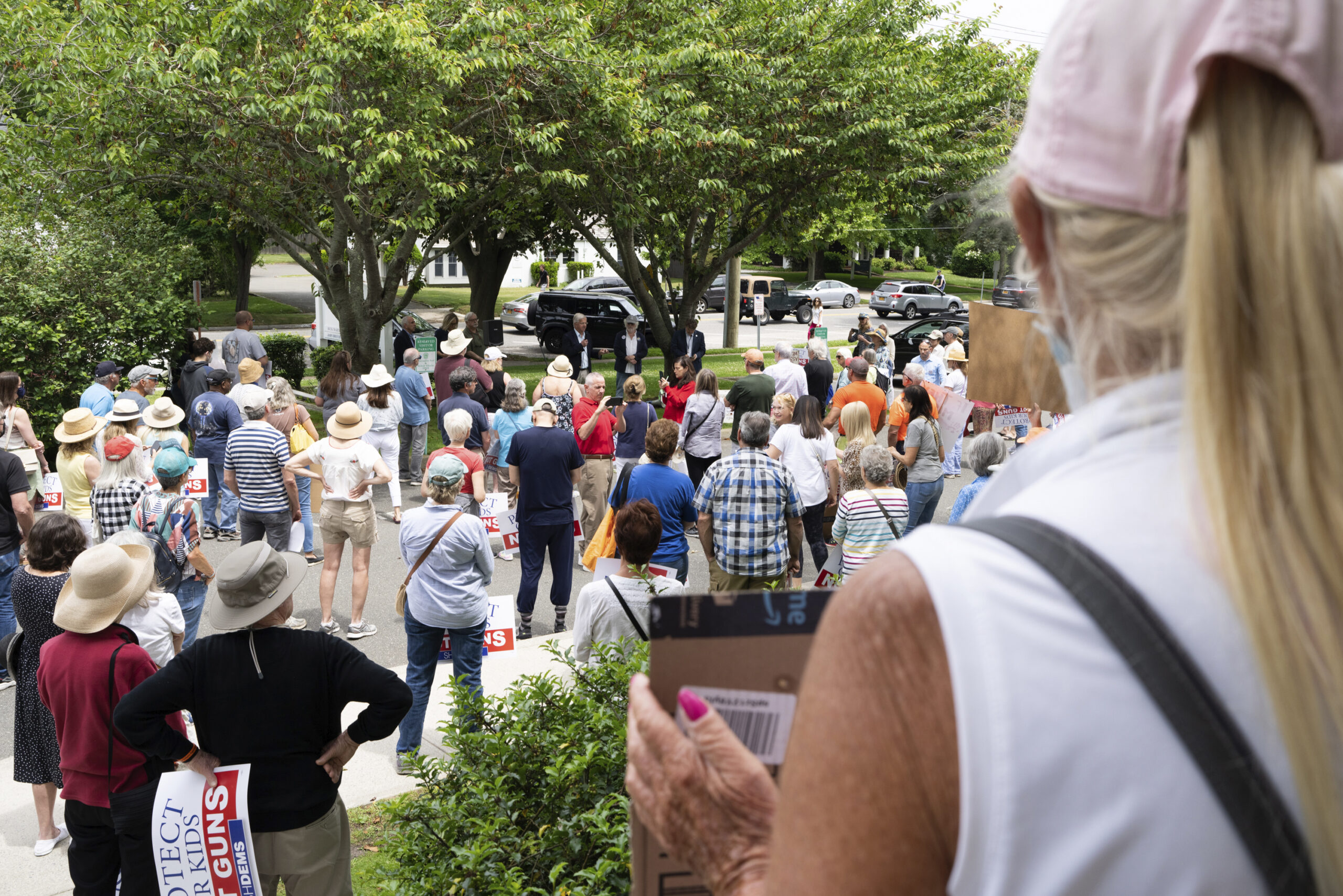 An anti-gun rally was held outside at the Southampton Town Hall on Saturday. Students and residents joined others around the nation in a March for Our Lives rally    LORI HAWKINS