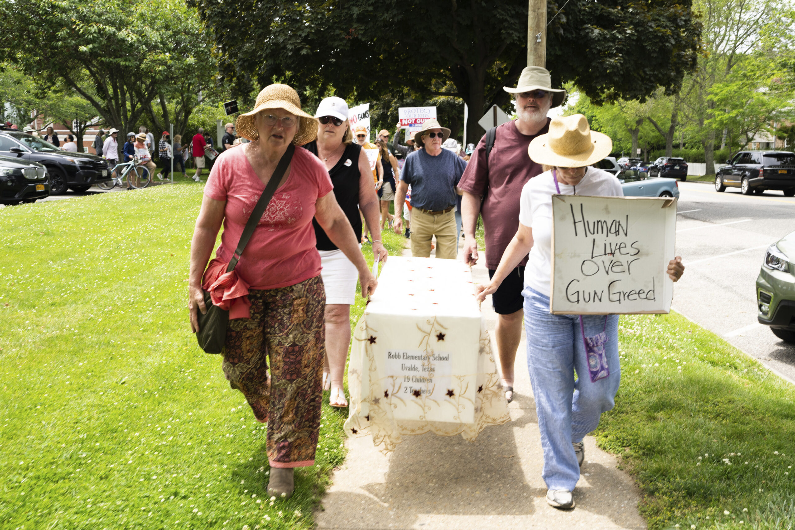 An anti-gun rally was held outside at the Southampton Town Hall on Saturday. Students and residents joined others around the nation in a March for Our Lives rally.   LORI HAWKINS