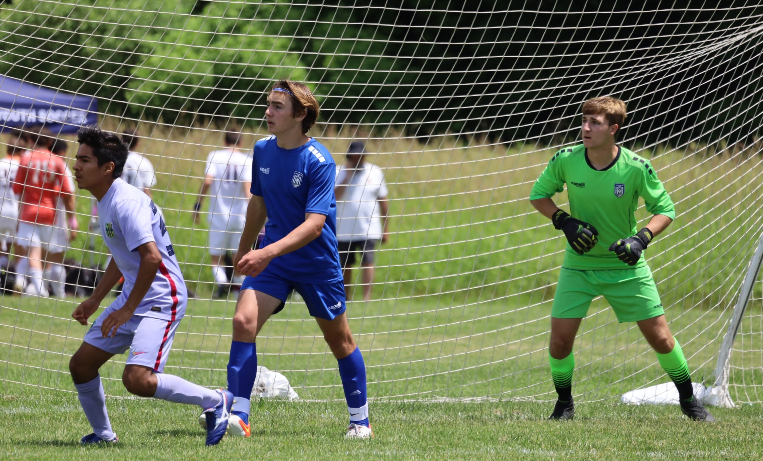 Southampton United players Erik McKenna, left,  and Andy Panza competing with the boys 2005 team in the finals of the Eastern New York State Cup on Sunday, June 5. JENNIFER PONZINI